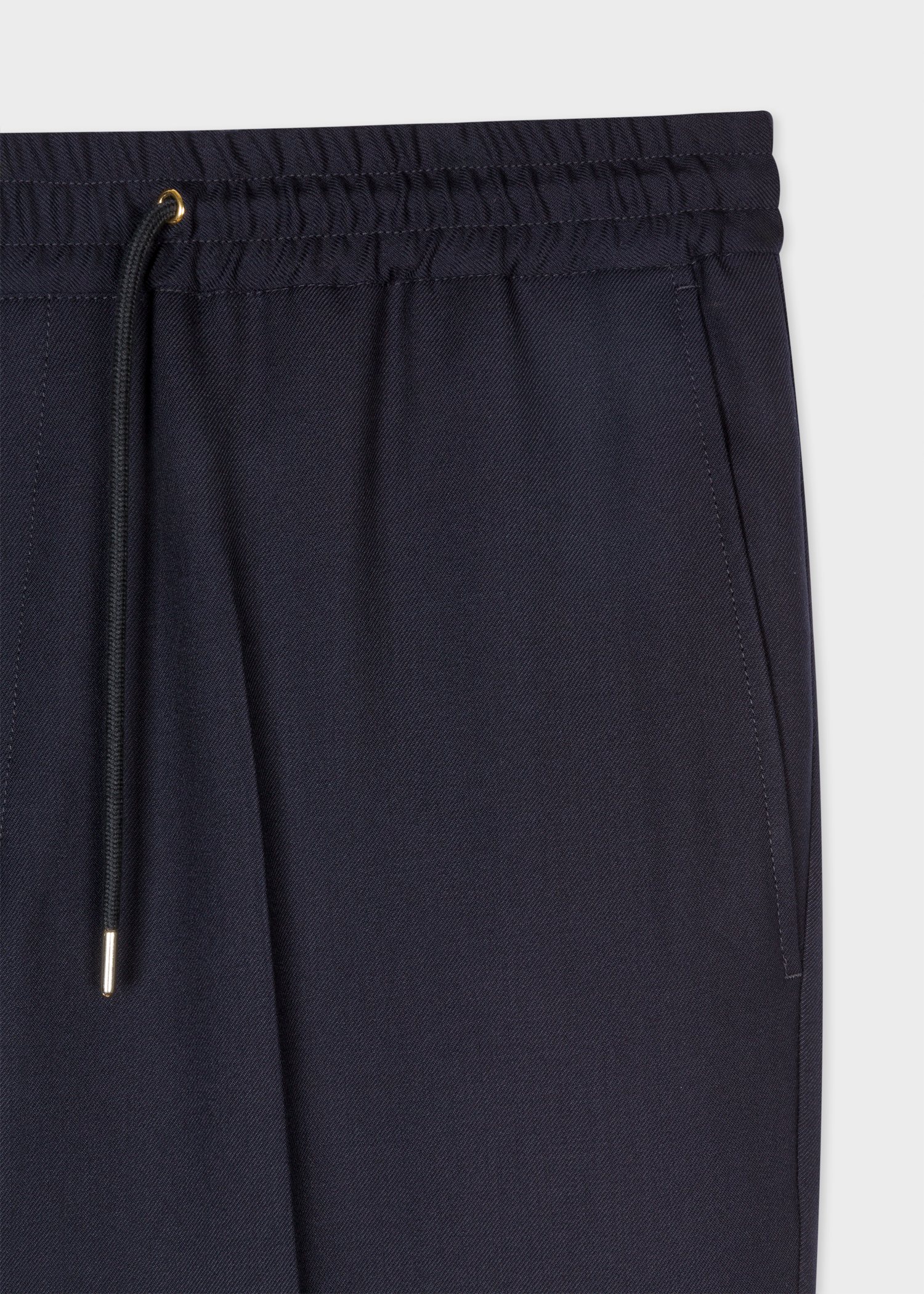 A Suit To Travel In - Slim-Fit Navy Drawstring-Waist Wool Trousers thumbnail 3