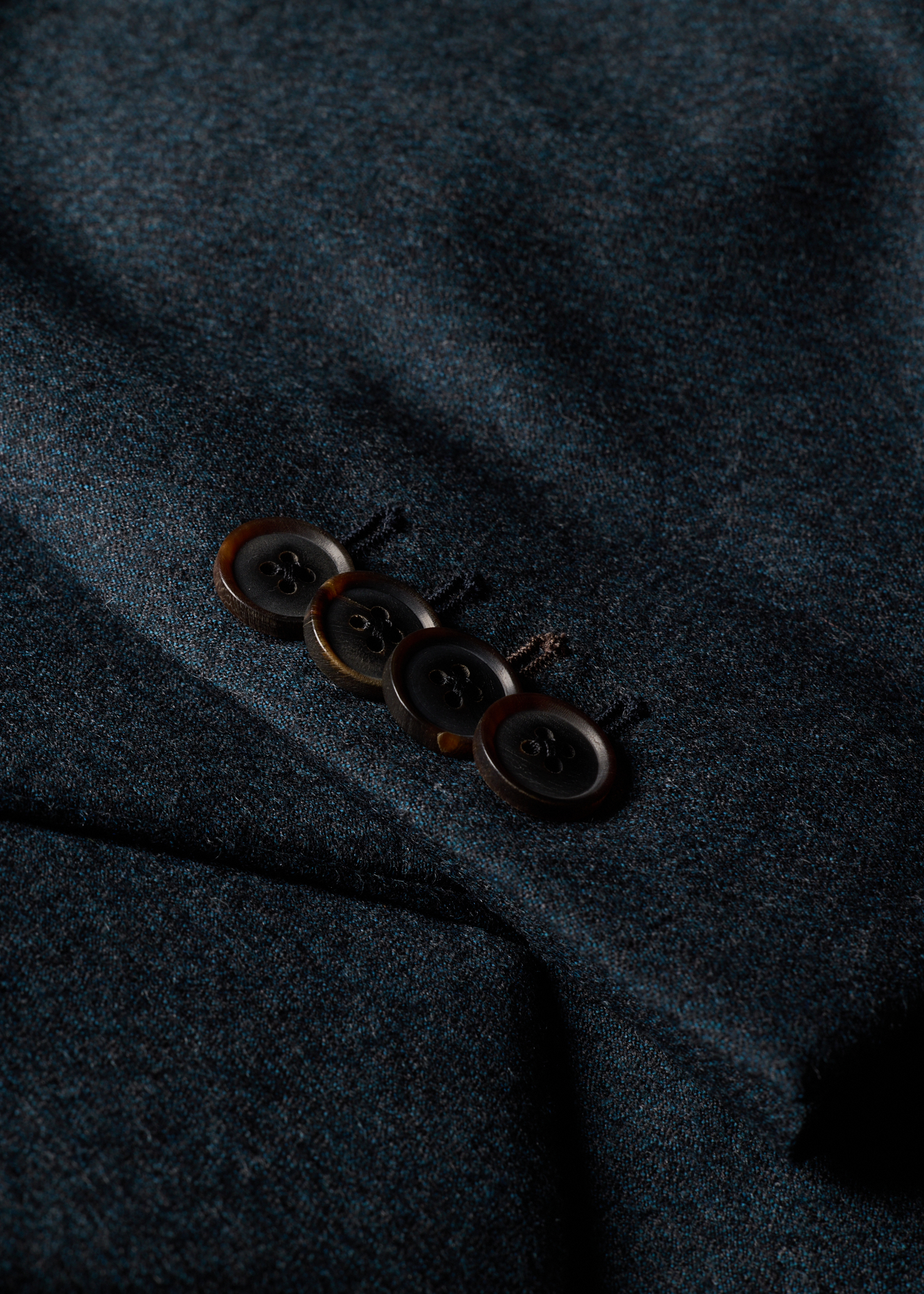 The Soho - Tailored-Fit Teal Green Wool-Cashmere Flannel Blazer thumbnail 5