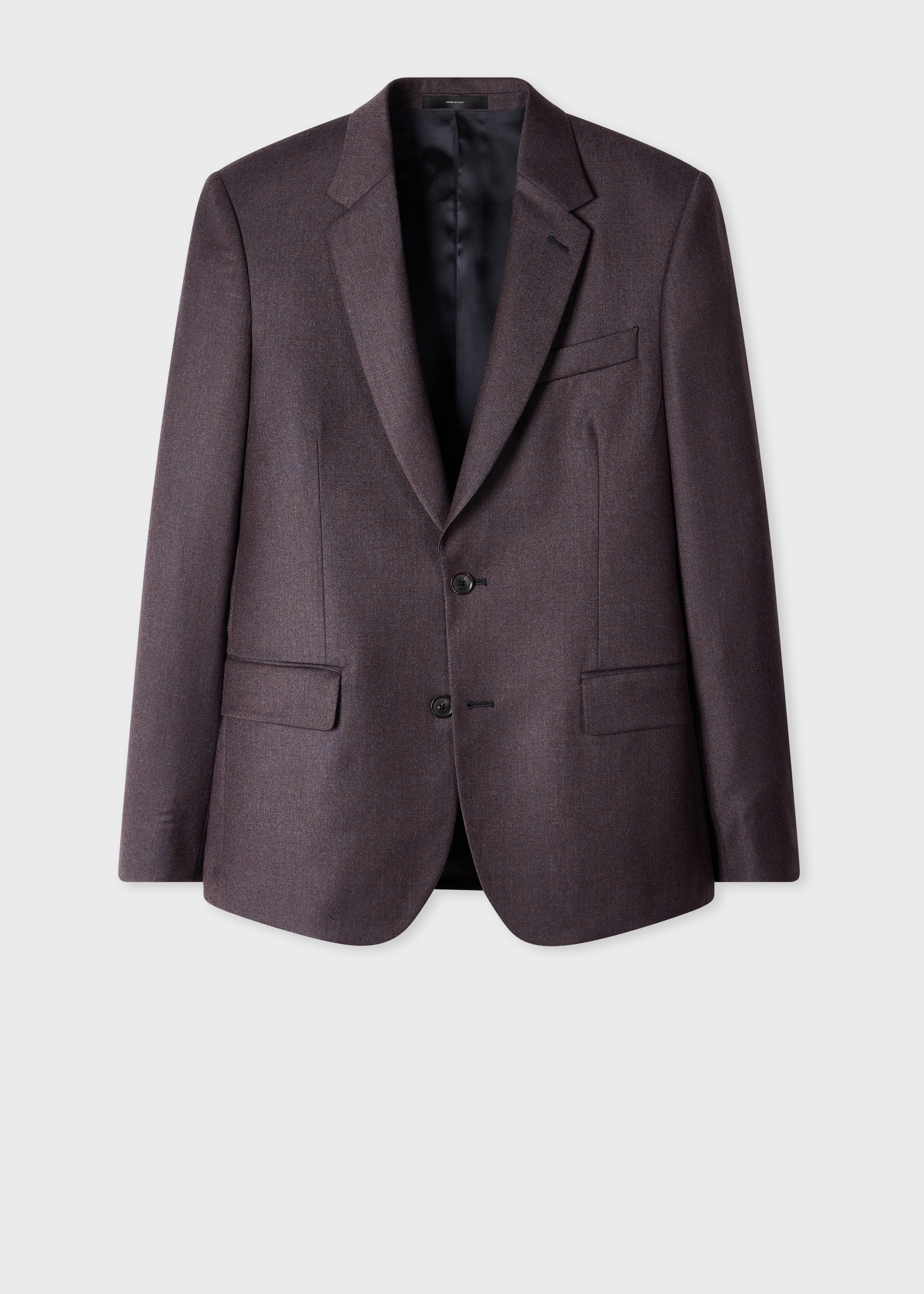 The Soho - Tailored-Fit Blue Grey Wool-Cashmere Flannel Blazer primary image
