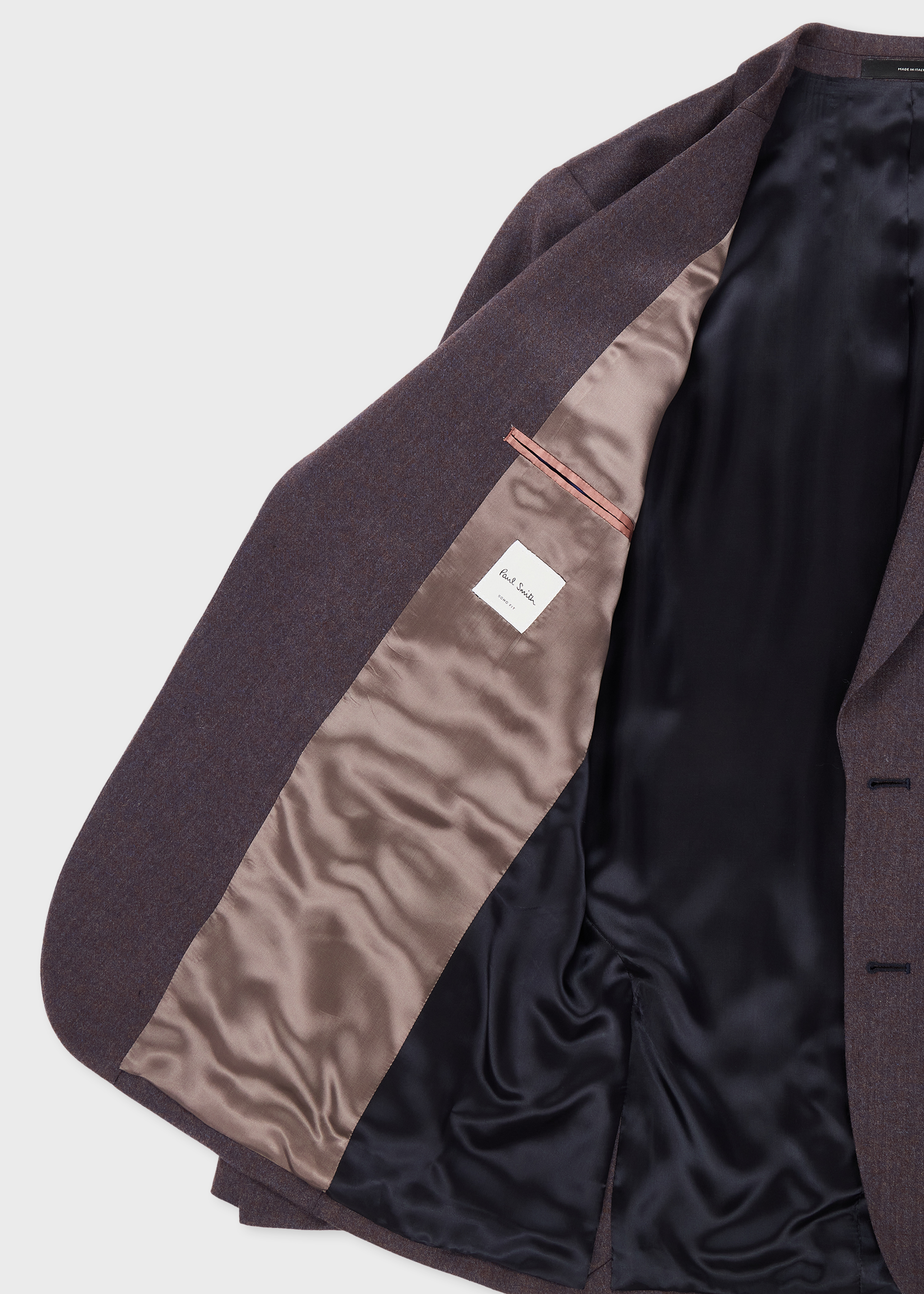The Soho - Tailored-Fit Blue Grey Wool-Cashmere Flannel Blazer thumbnail 3