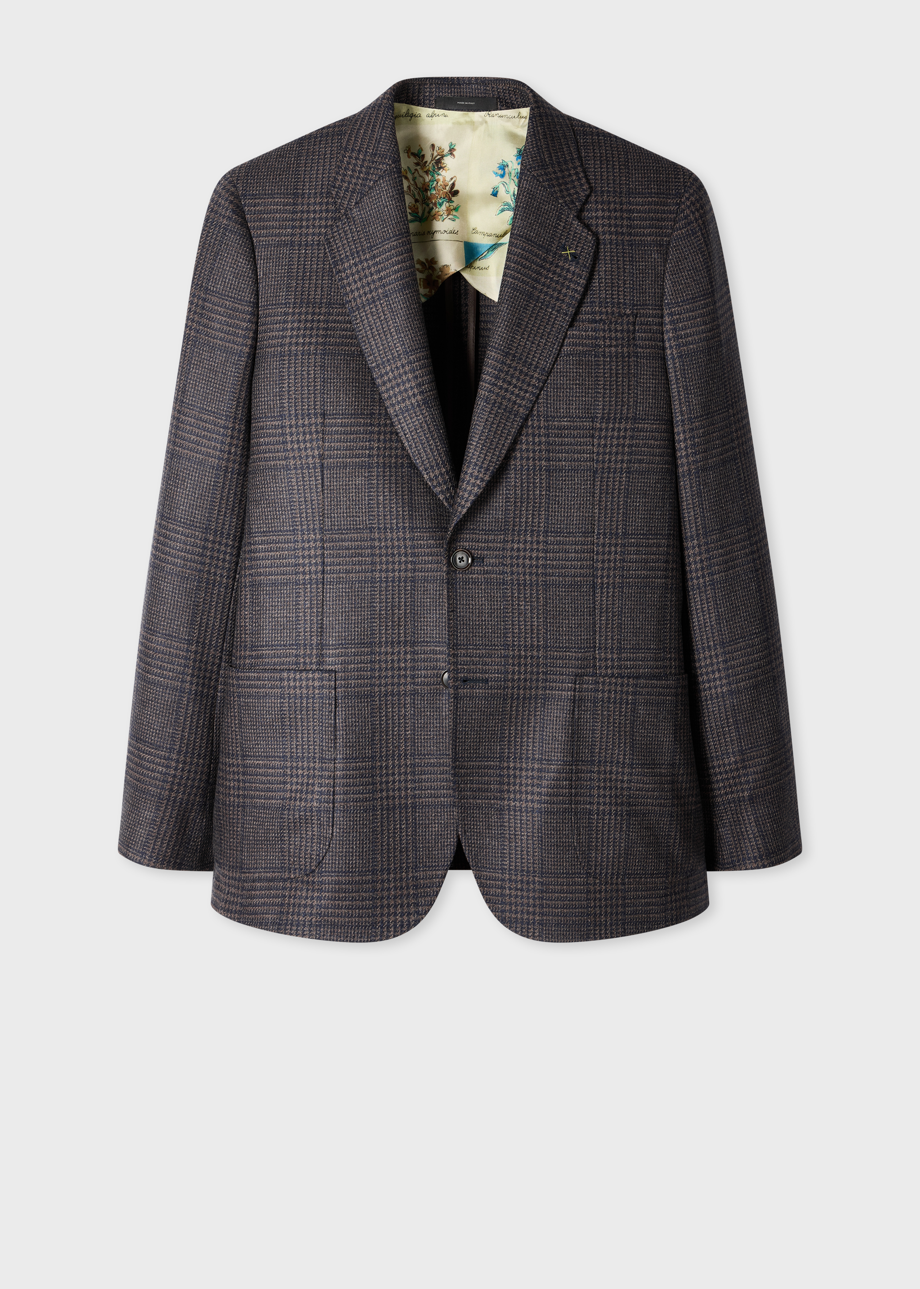 Navy and Brown 'Dream Tweed' Wool-Silk Blazer primary image