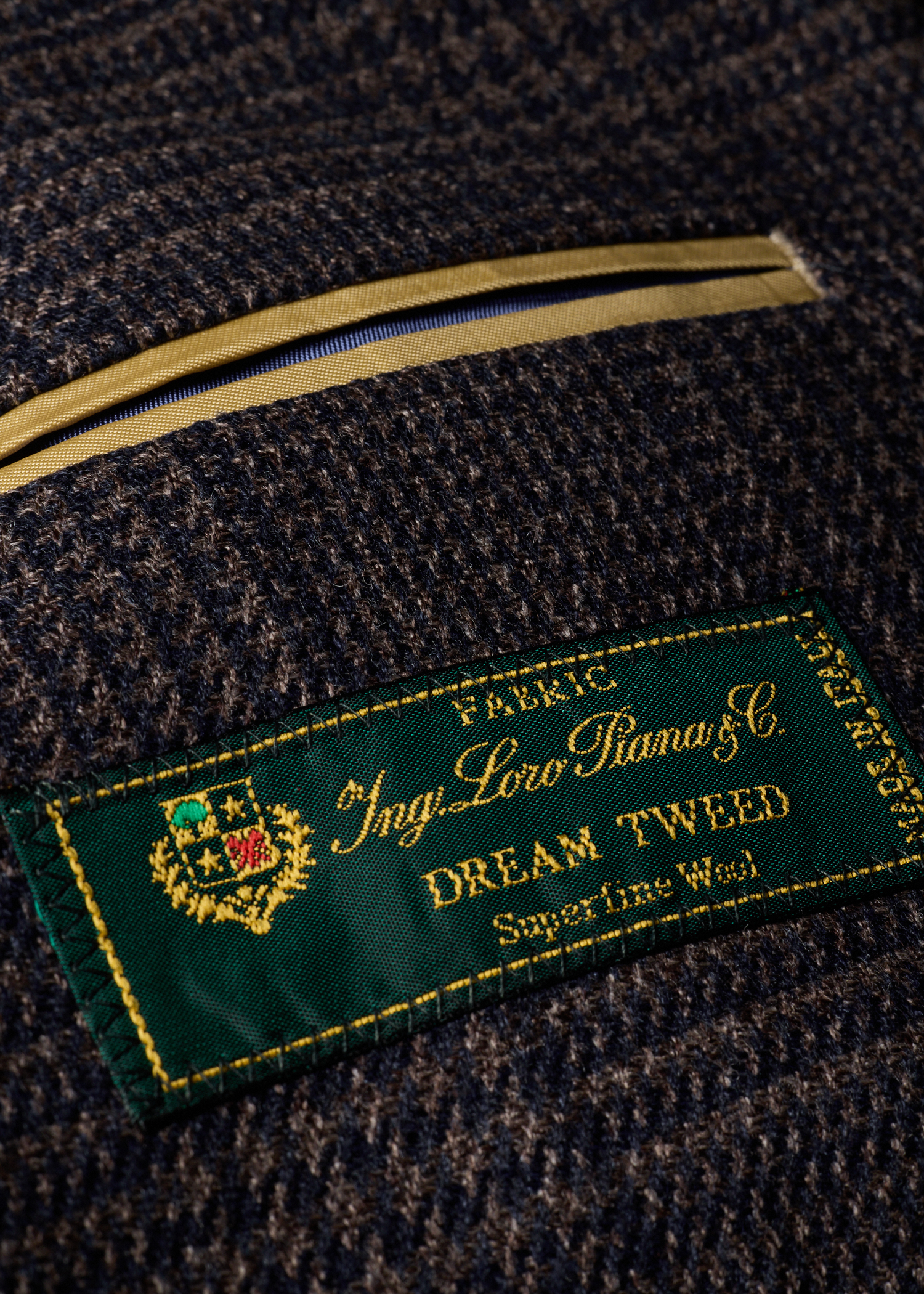 Navy and Brown 'Dream Tweed' Wool-Silk Blazer thumbnail 5