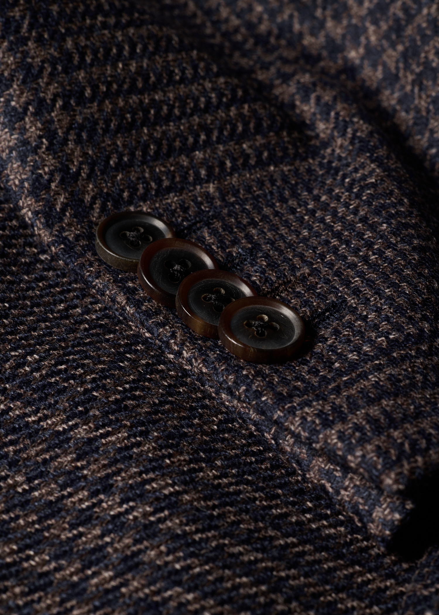 Navy and Brown 'Dream Tweed' Wool-Silk Blazer thumbnail 7