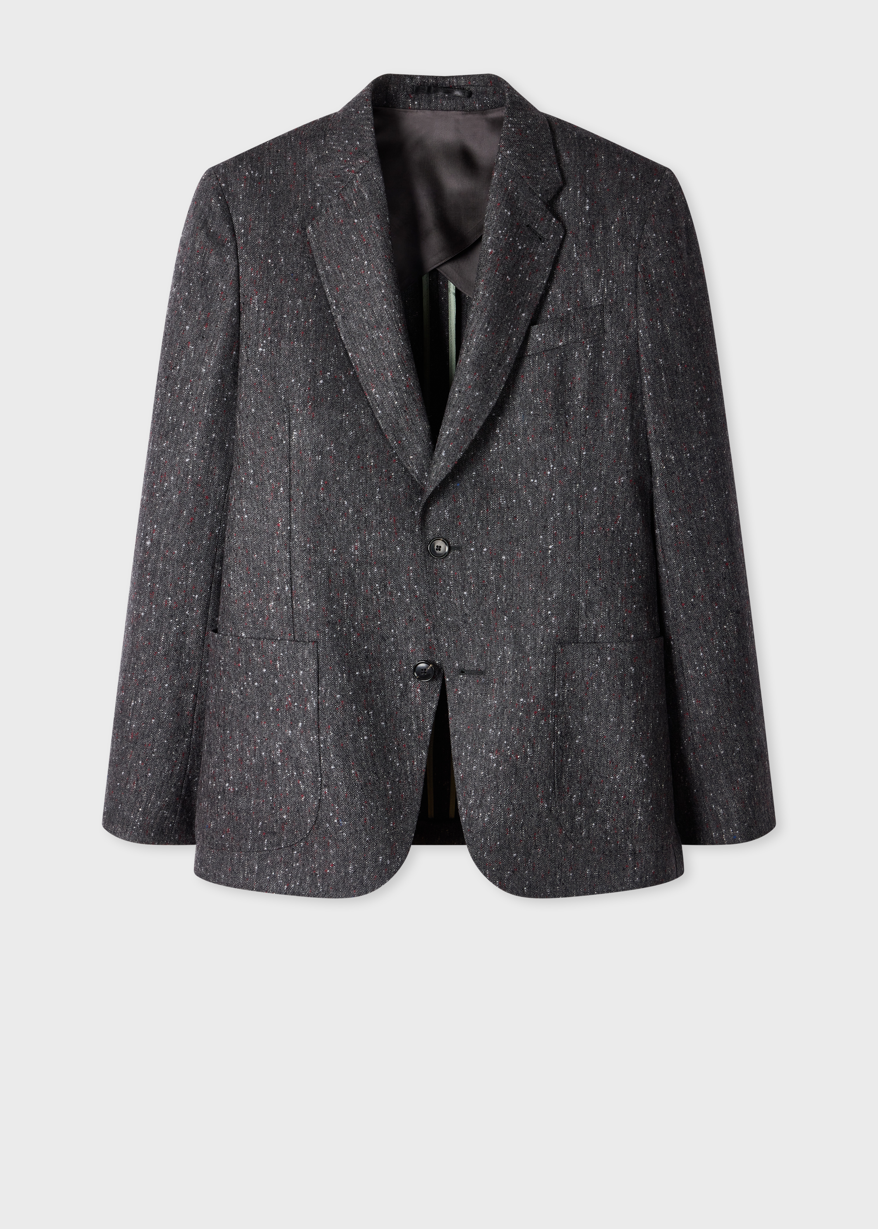 Dark Grey Donegal Wool Patch-Pocket Blazer primary image