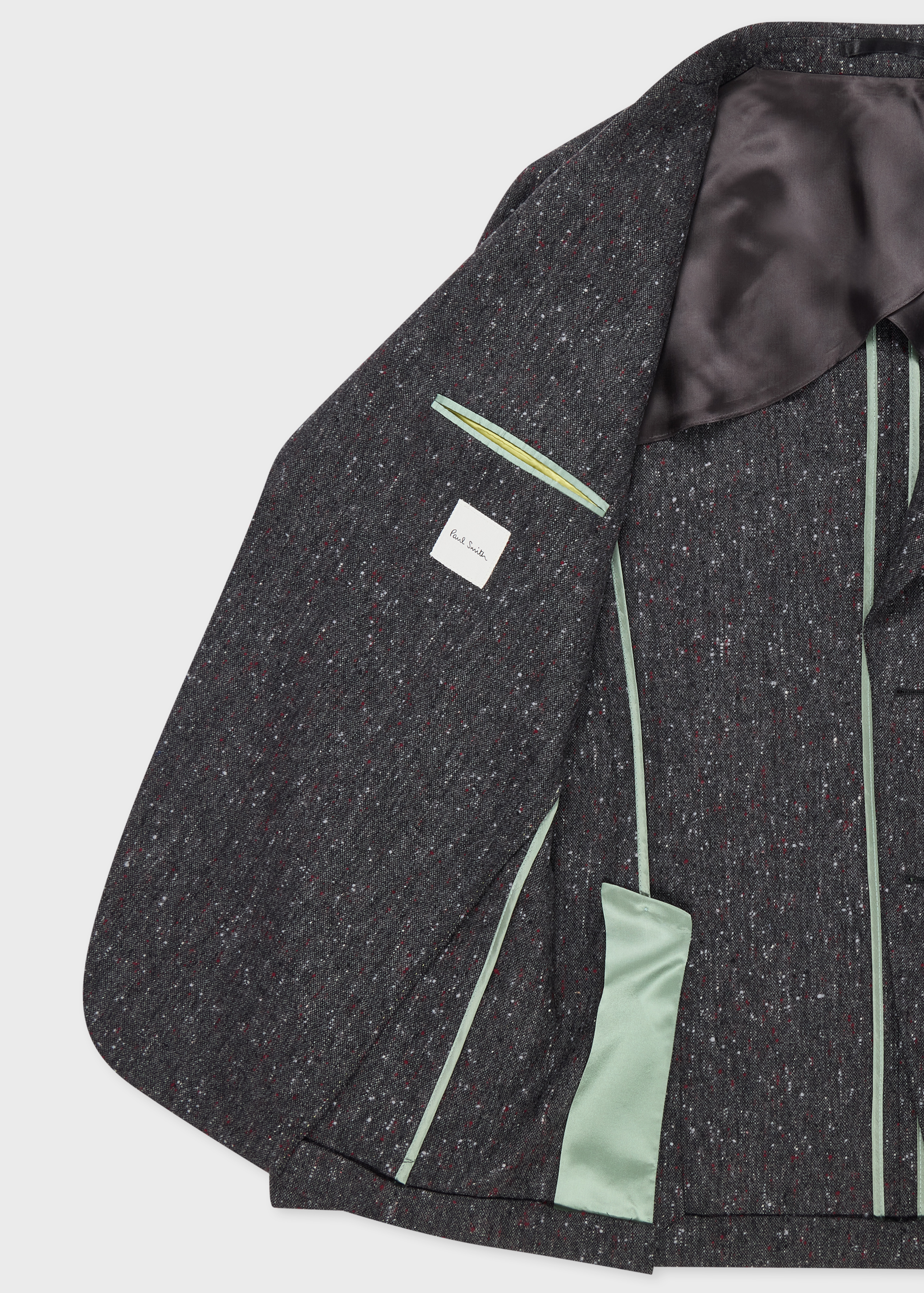 Dark Grey Donegal Wool Patch-Pocket Blazer thumbnail 3