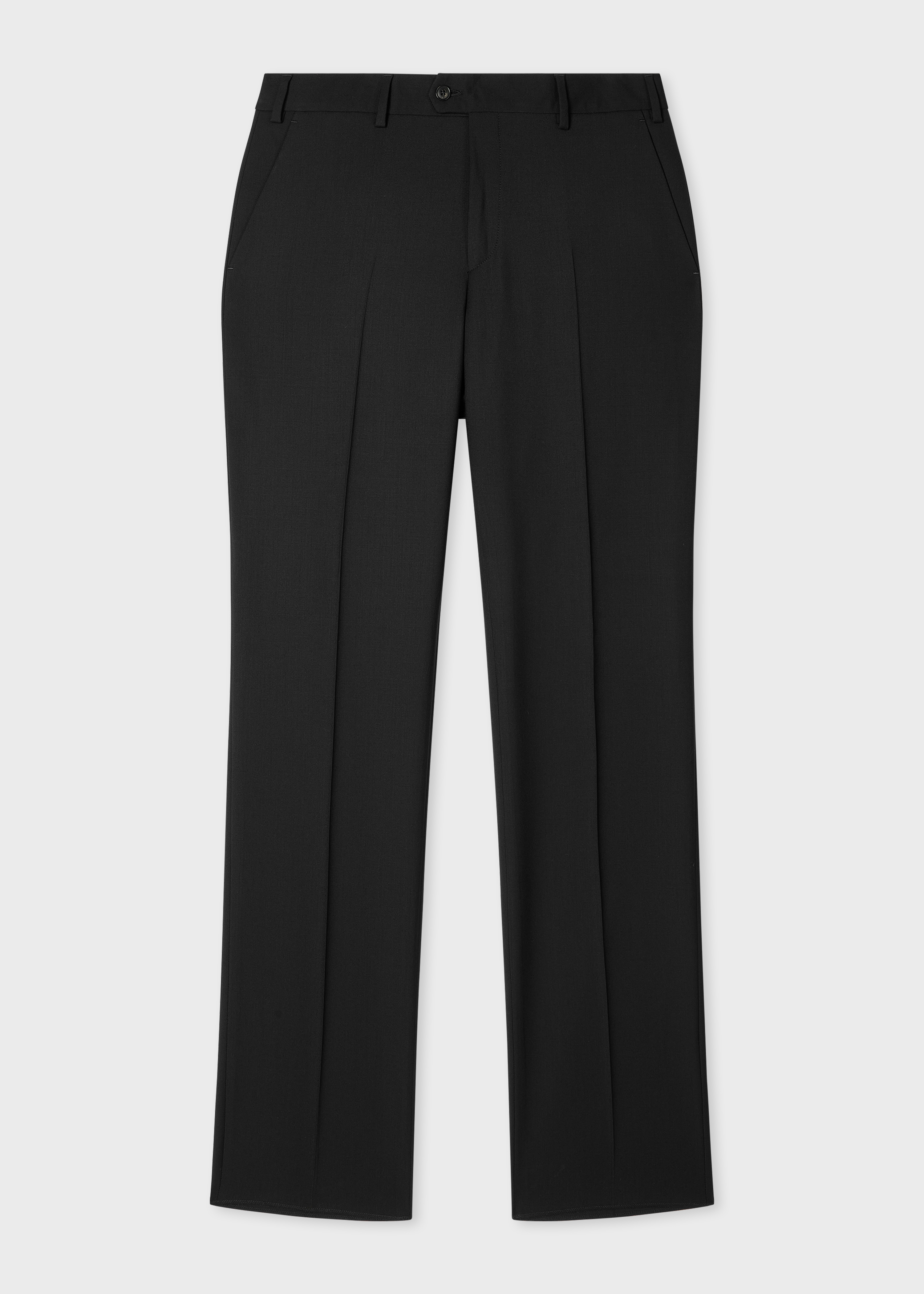A Suit To Travel In - Relaxed-Fit Black Wool Trousers primary image