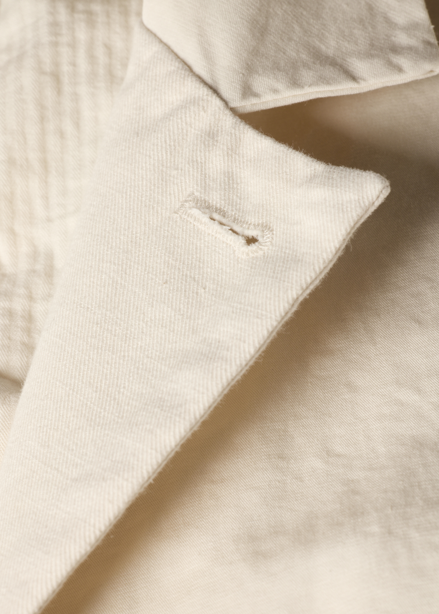 Cream Cotton-Linen Three-Button Jacket thumbnail 5