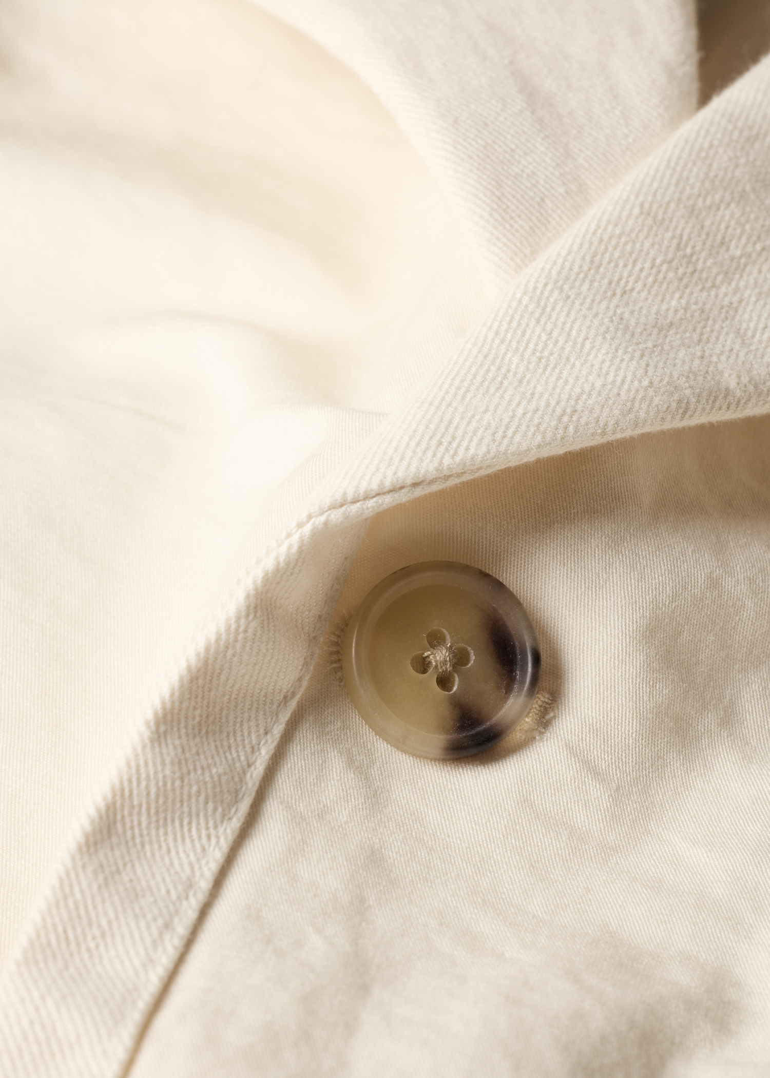 Cream Cotton-Linen Three-Button Jacket thumbnail 7