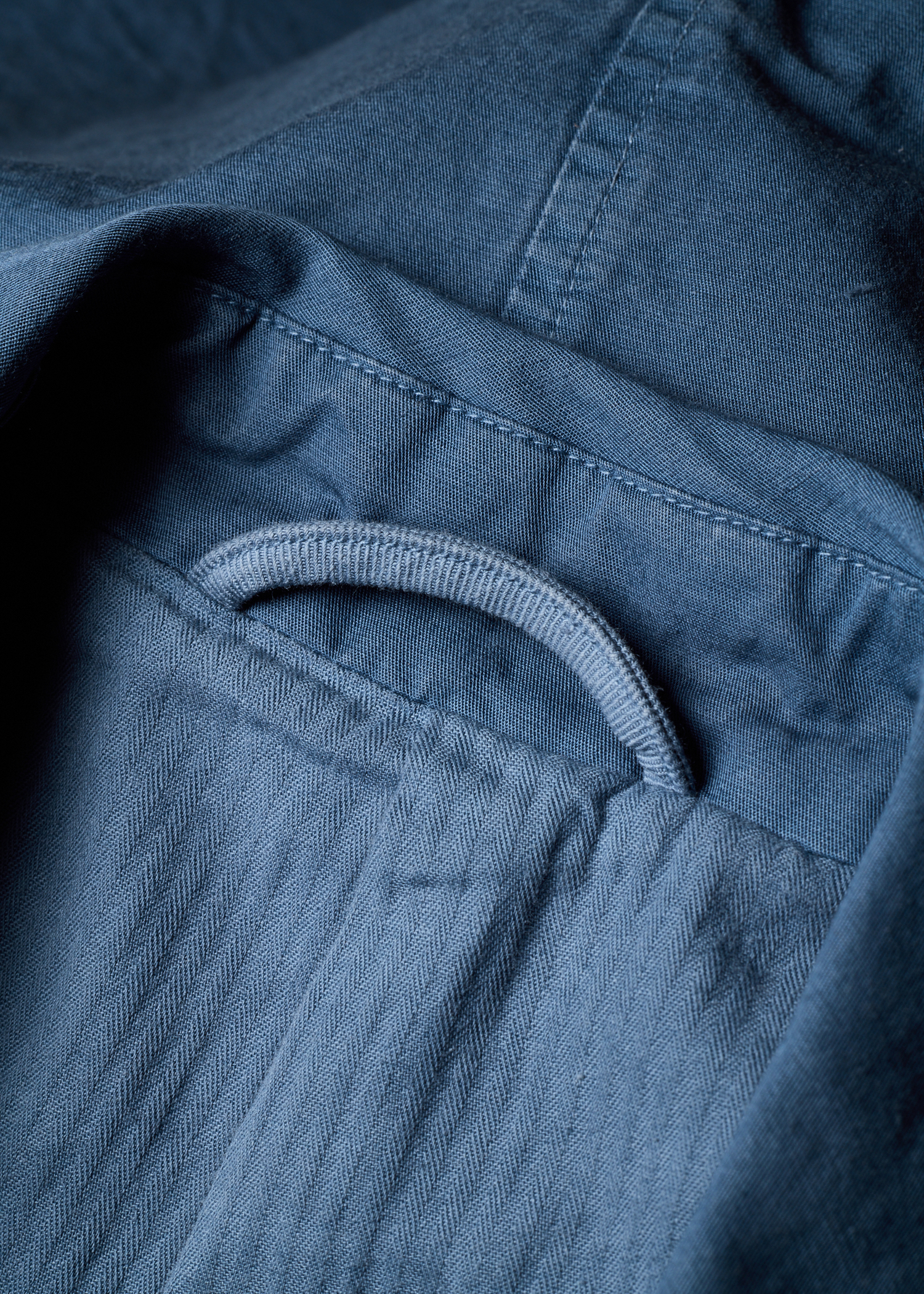 Mid Blue Cotton-Linen Three-Button Jacket thumbnail 6