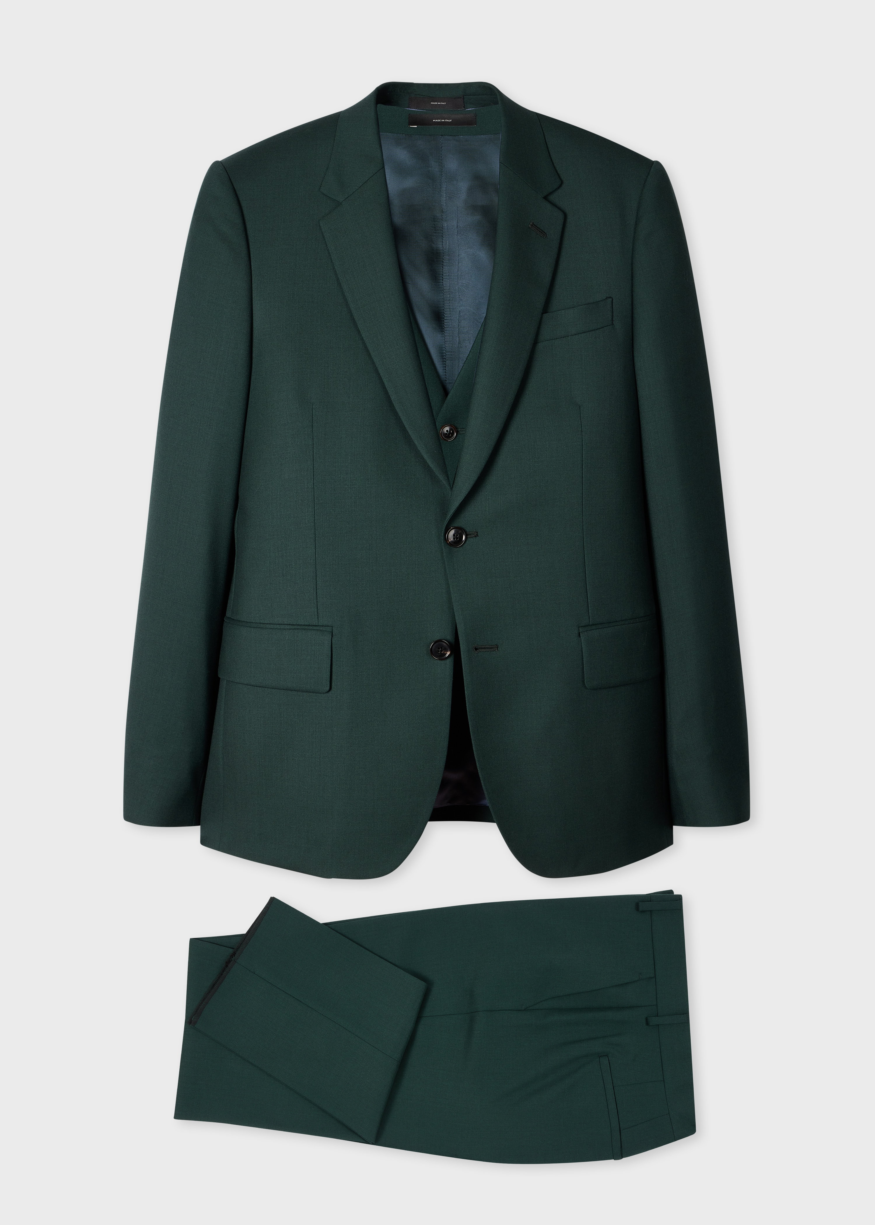 The Soho - Dark Green Wool 'A Suit To Travel In' Three-Piece Suit primary image