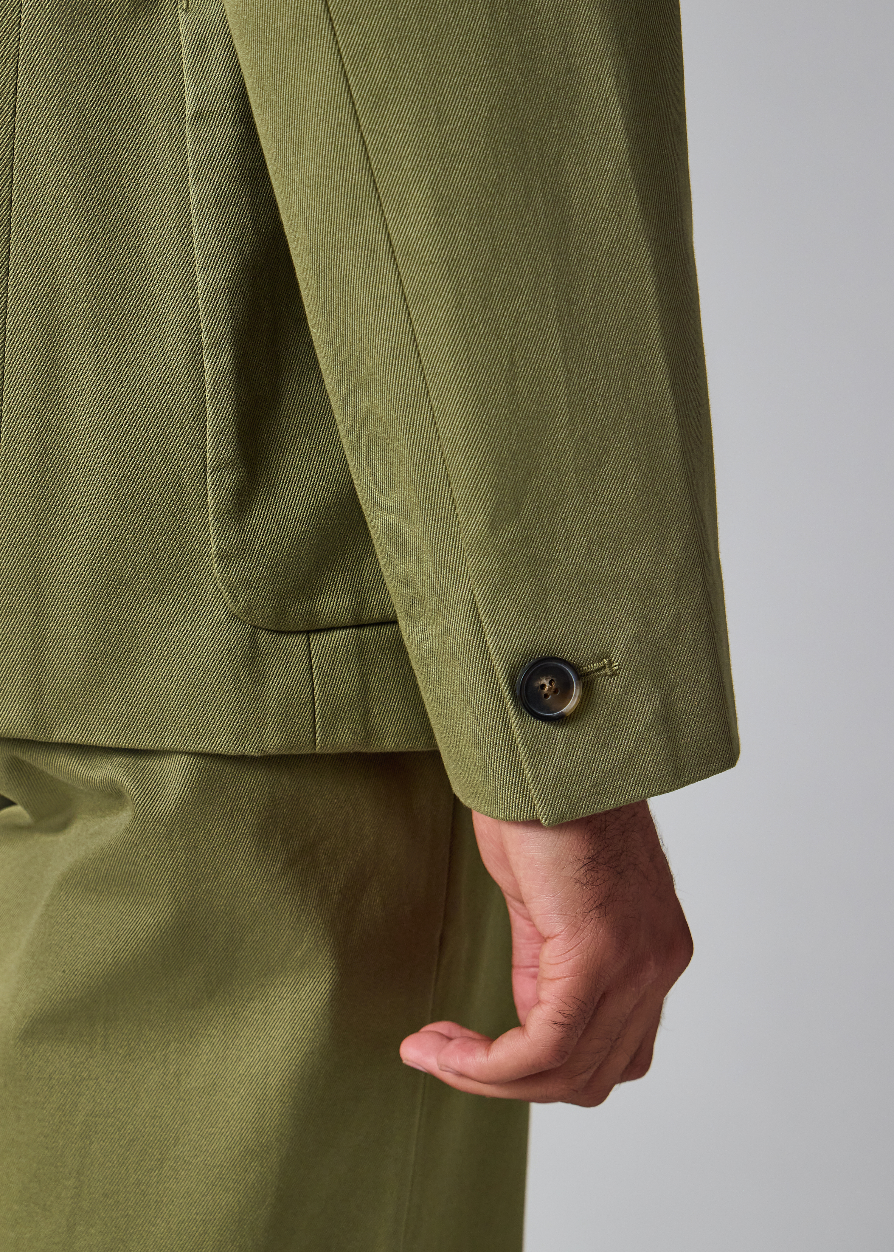 Khaki Cotton-Twill Piece-Dyed Blazer thumbnail 9