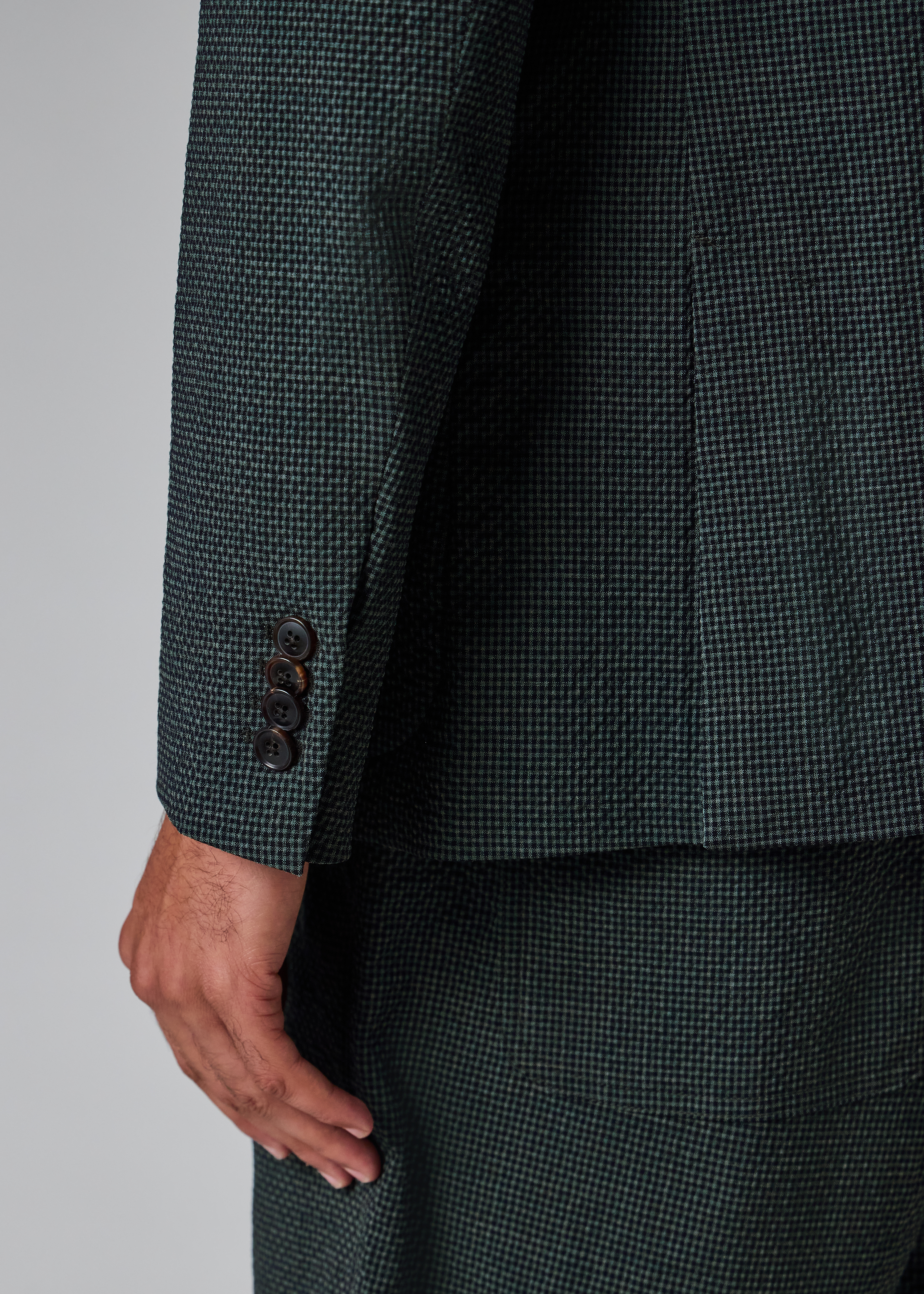 Dark Green Seersucker Check Blazer thumbnail 9