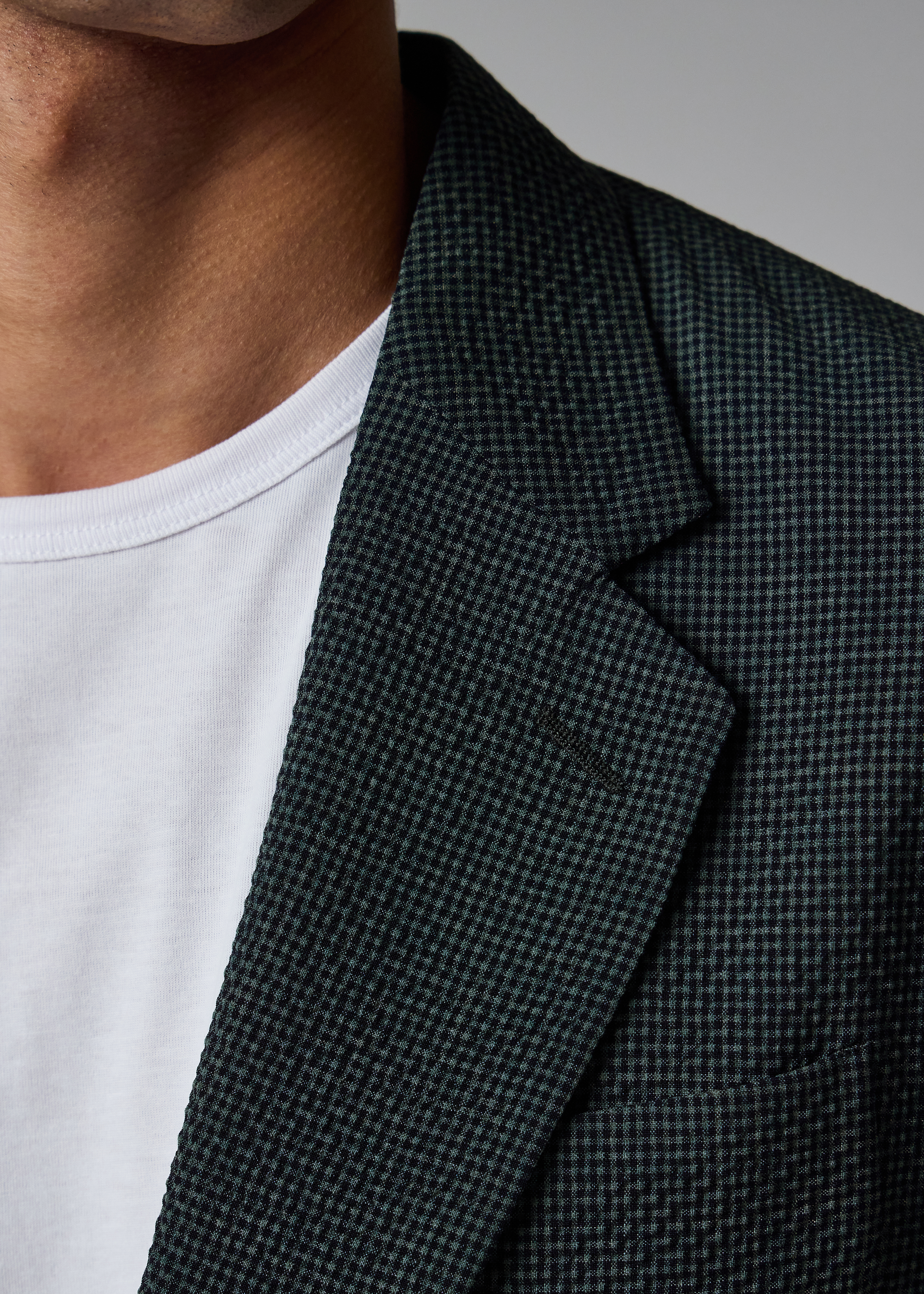 Dark Green Seersucker Check Blazer thumbnail 7