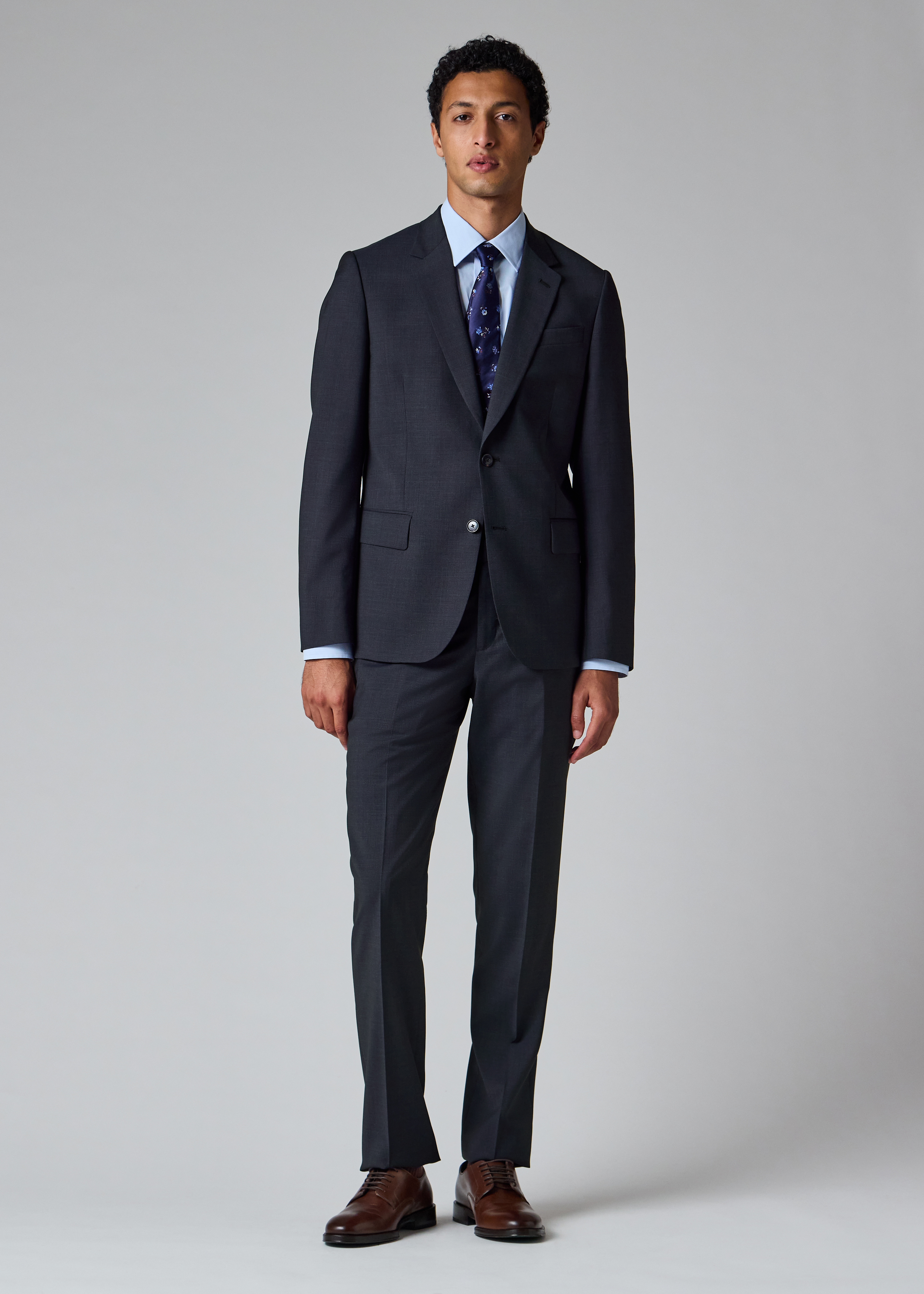 The Soho - Tailored-Fit Navy Houndstooth Wool Blazer thumbnail 8