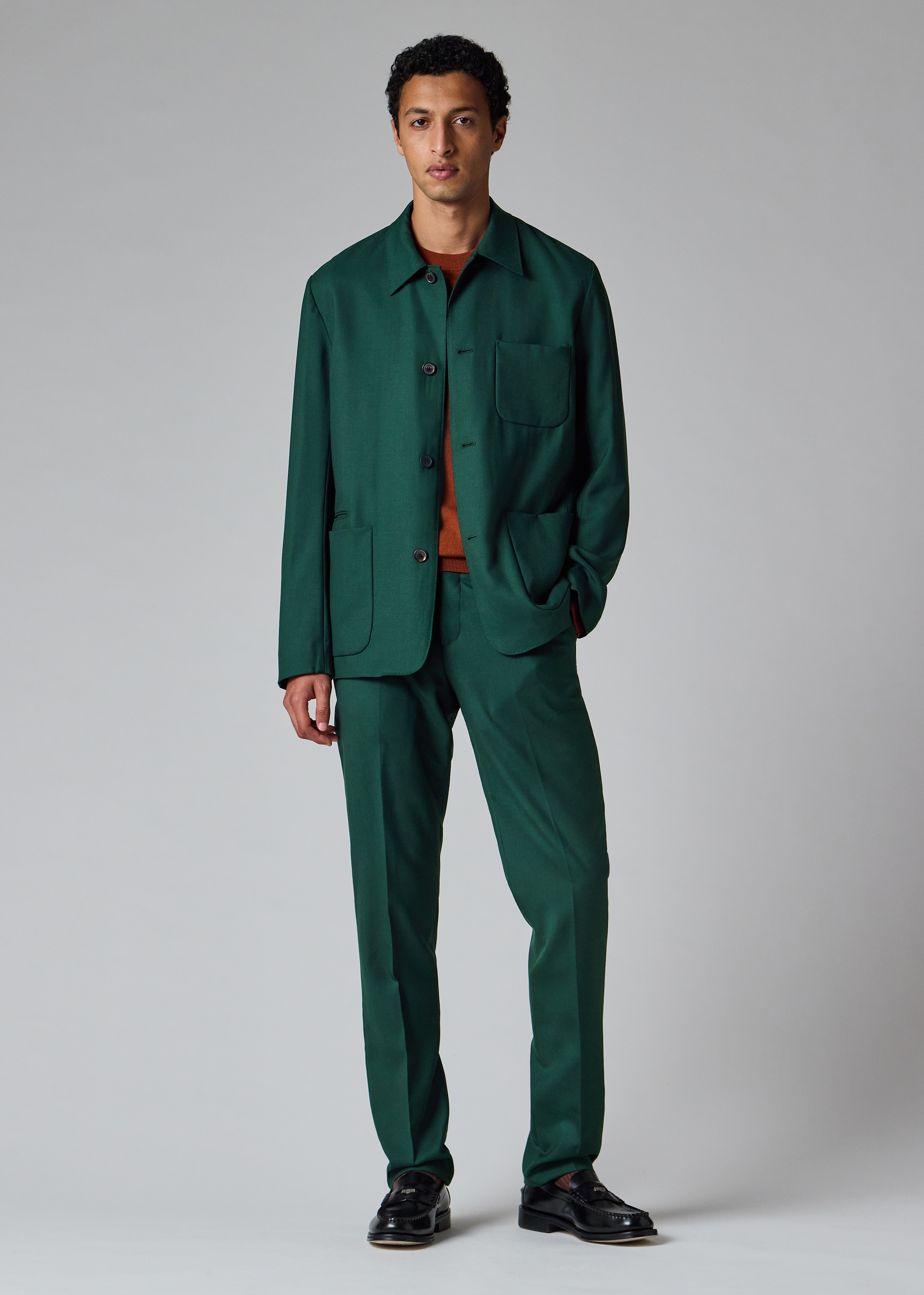 Dark Green Wool Two-Piece Suit thumbnail 9