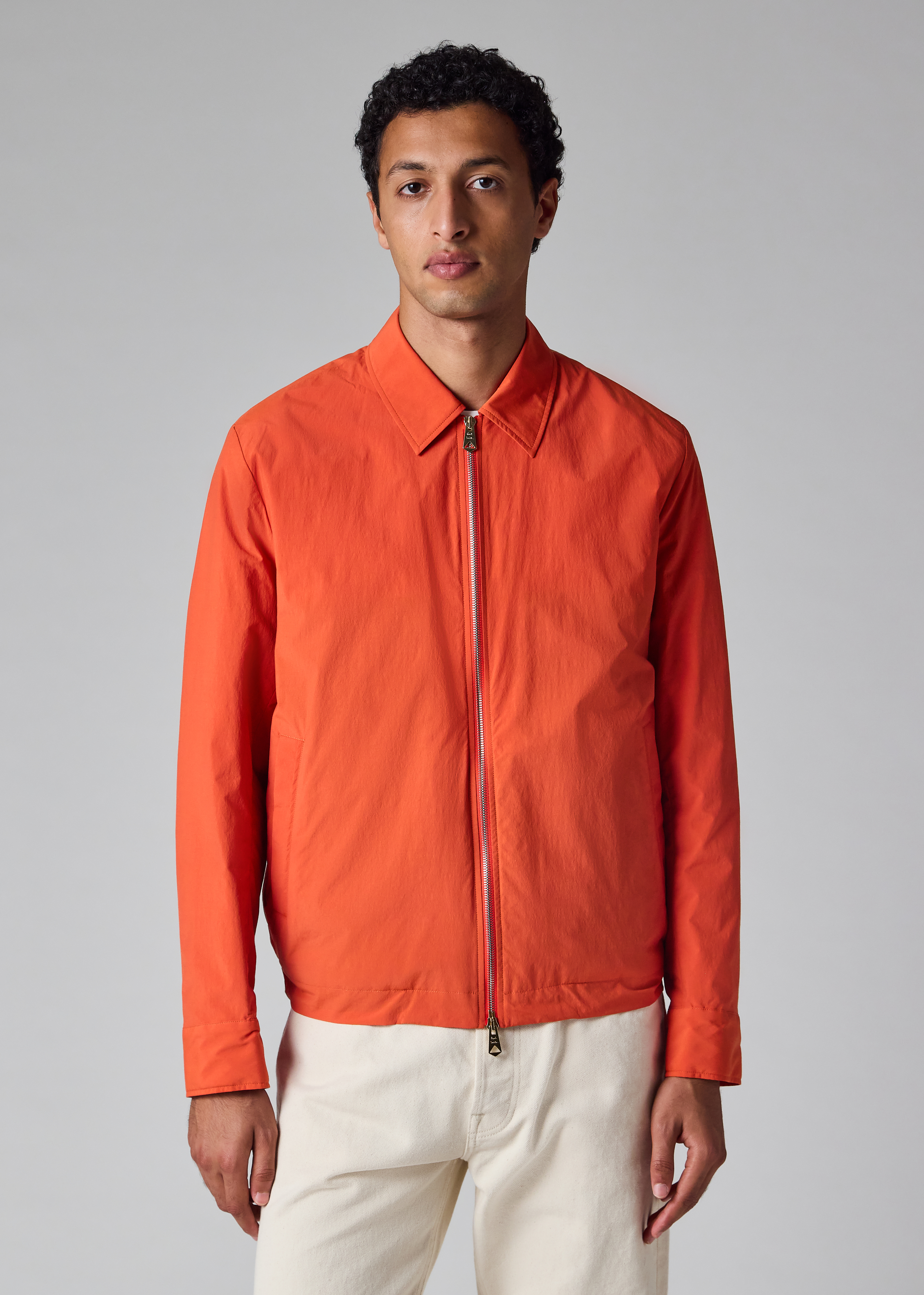 Orange Cotton-Blend Quilted Zip Jacket thumbnail 2