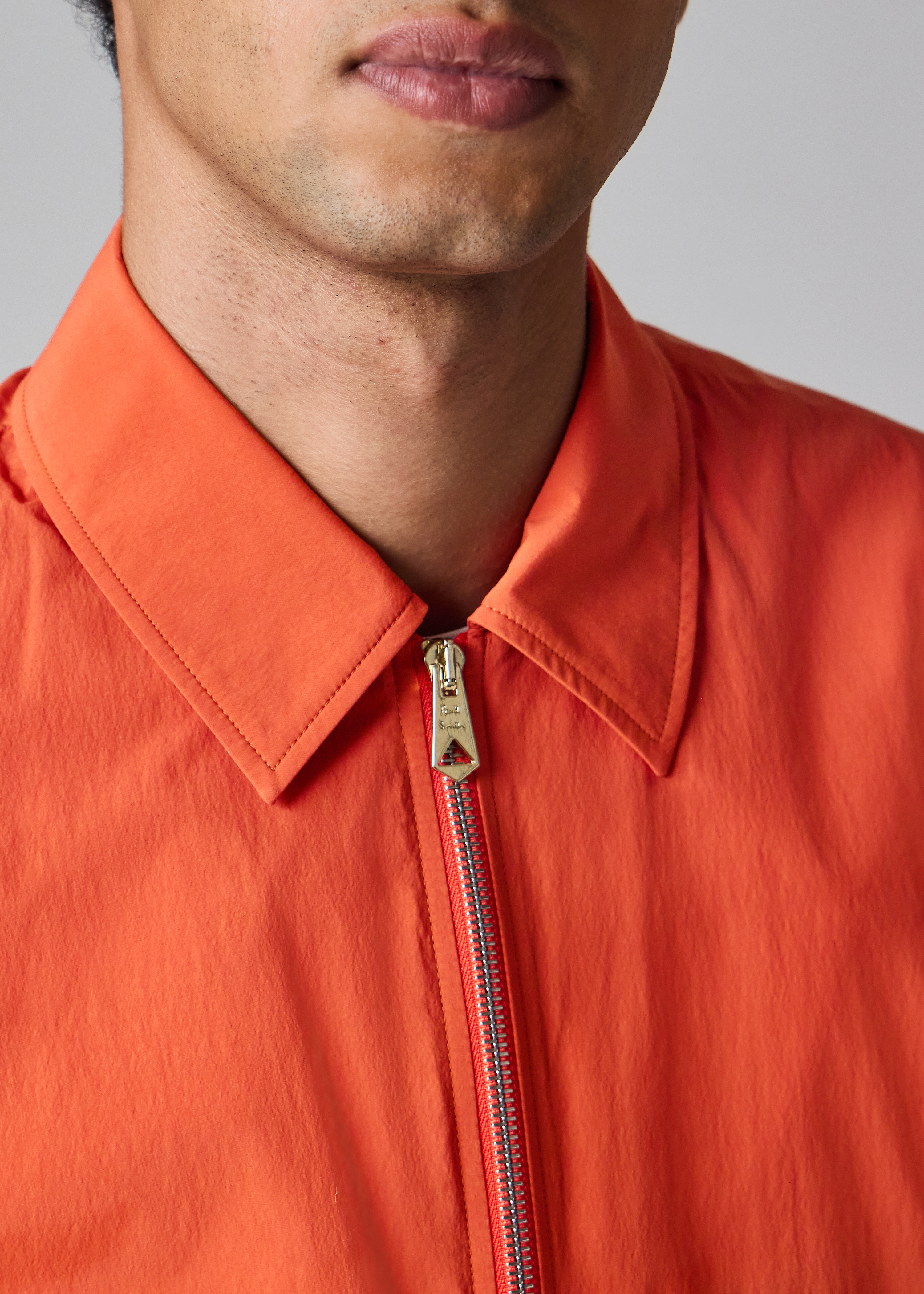 Orange Cotton-Blend Quilted Zip Jacket thumbnail 8