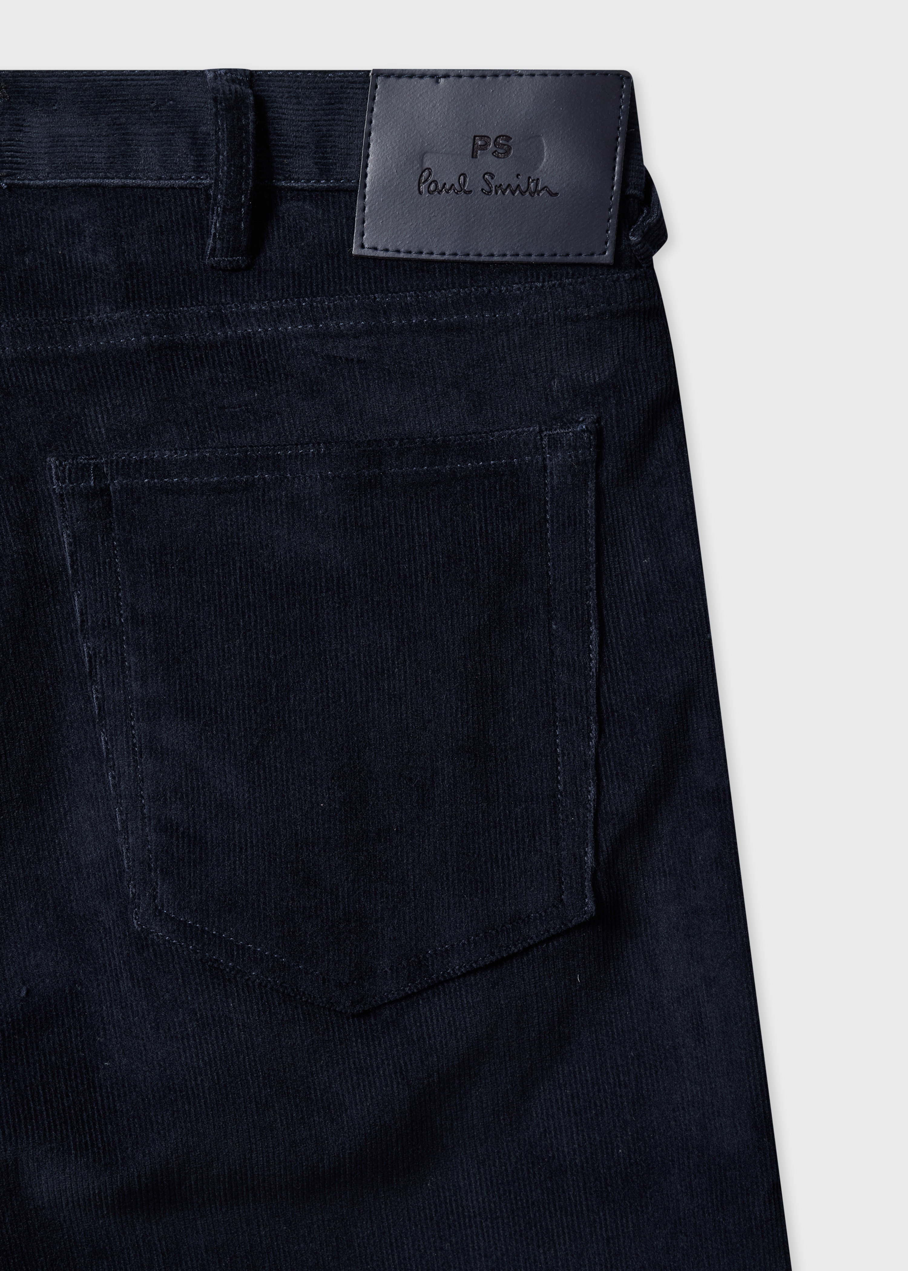 Slim Tapered-Fit Navy Corduroy Trousers thumbnail 2