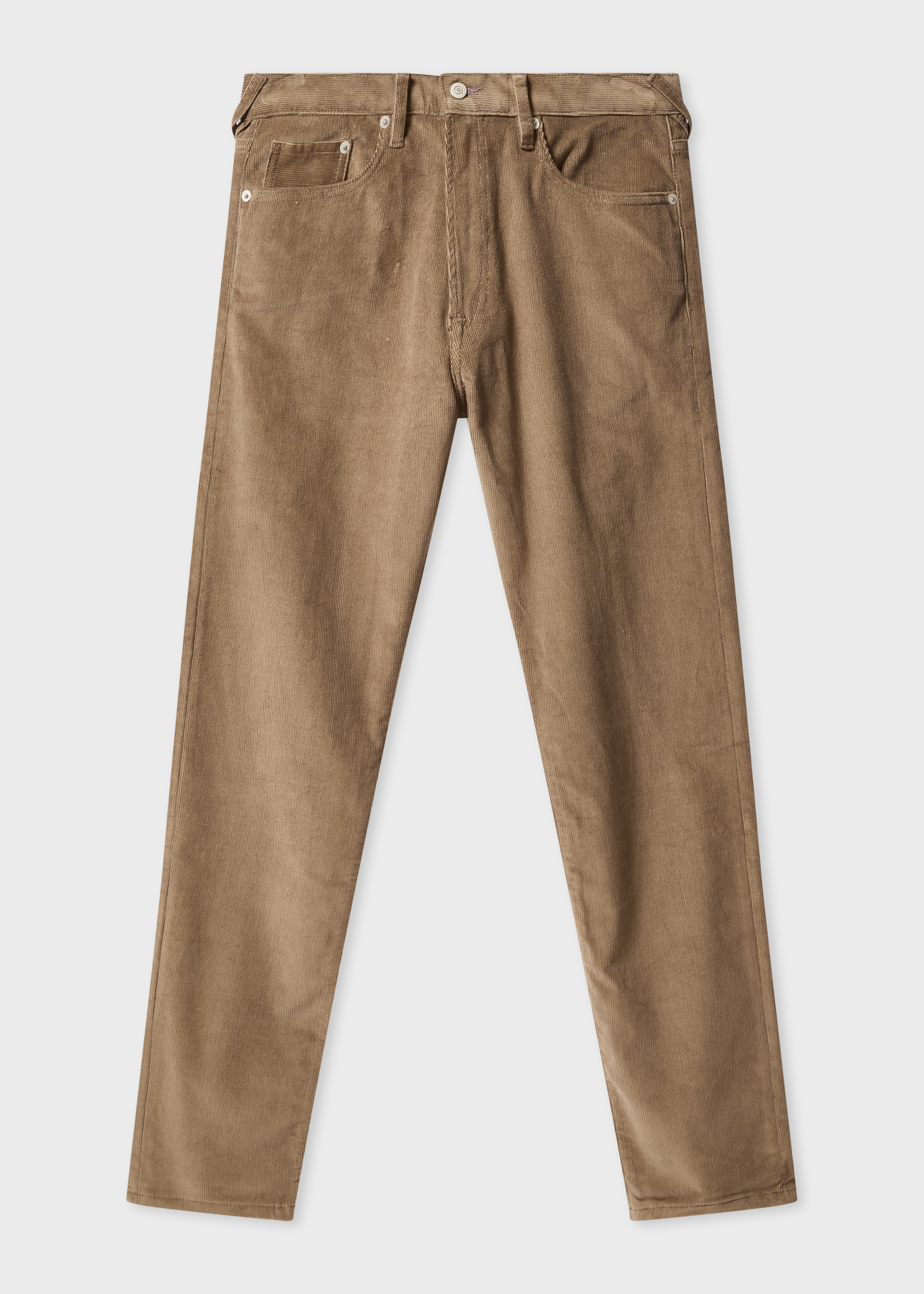 Slim Tapered-Fit Light Brown Corduroy Trousers primary image