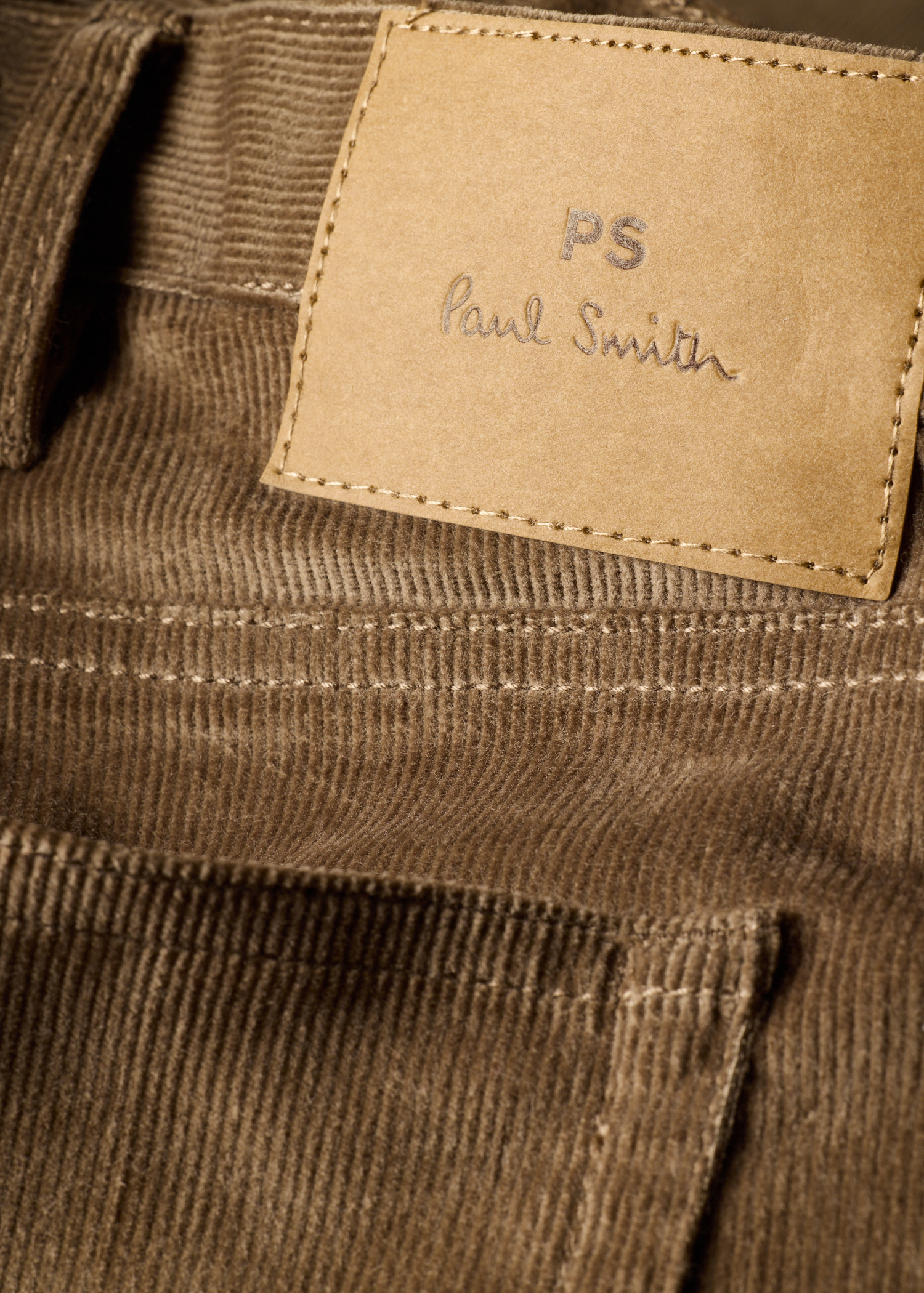Slim Tapered-Fit Light Brown Corduroy Trousers thumbnail 5