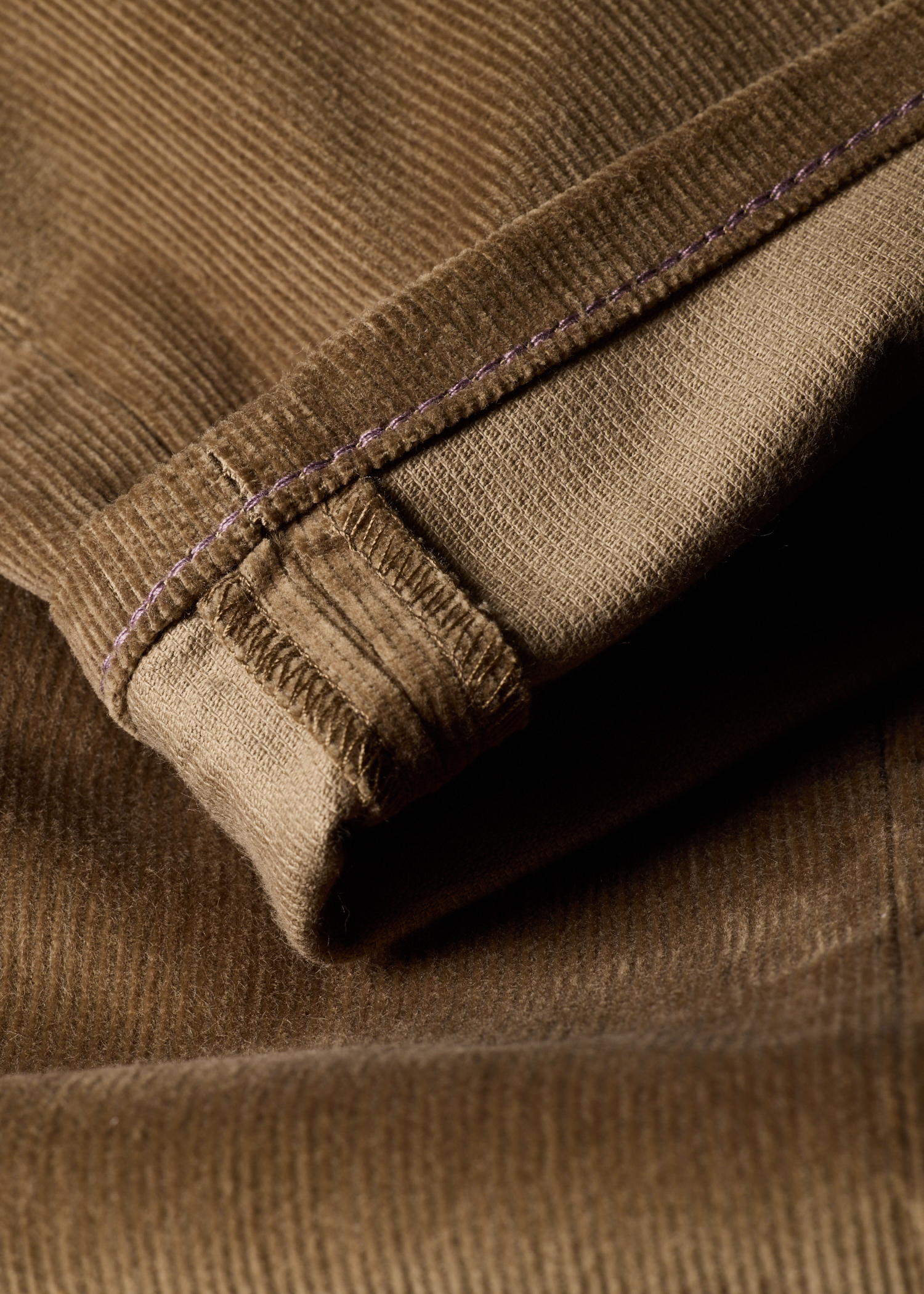 Slim Tapered-Fit Light Brown Corduroy Trousers thumbnail 7