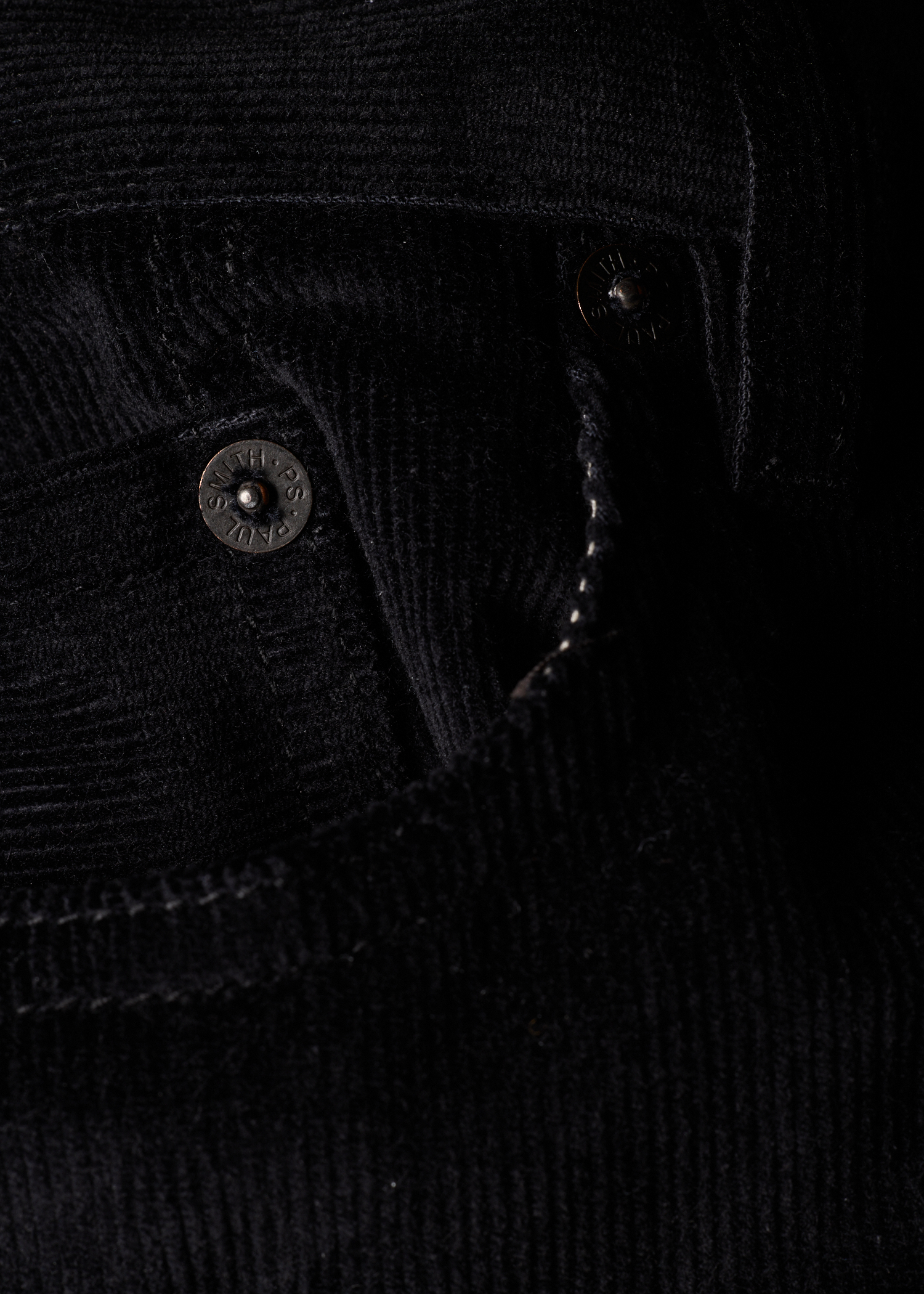 Slim Tapered-Fit Black Corduroy Trousers thumbnail 4