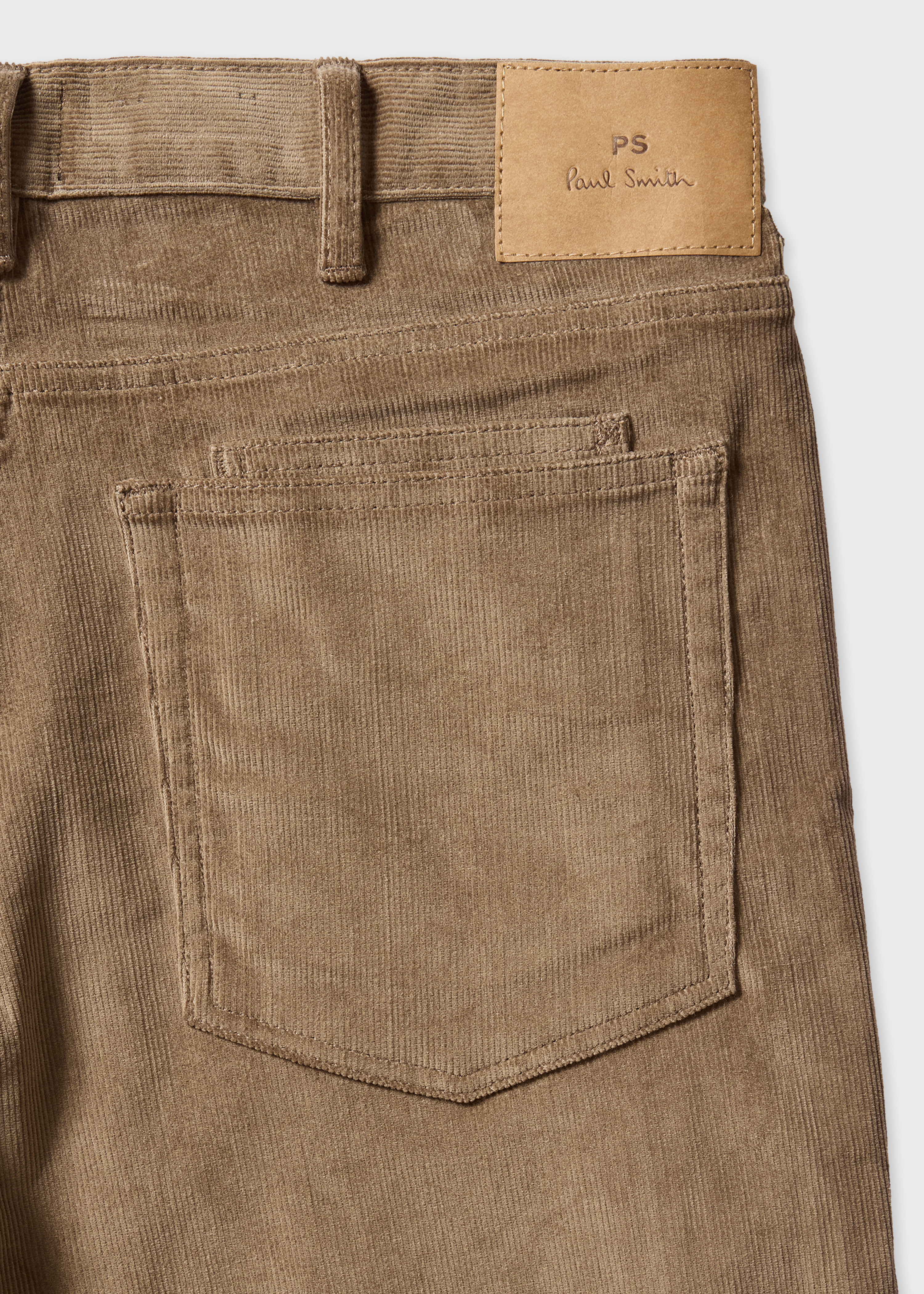Relaxed Tapered-Fit Light Brown Corduroy Trousers thumbnail 2