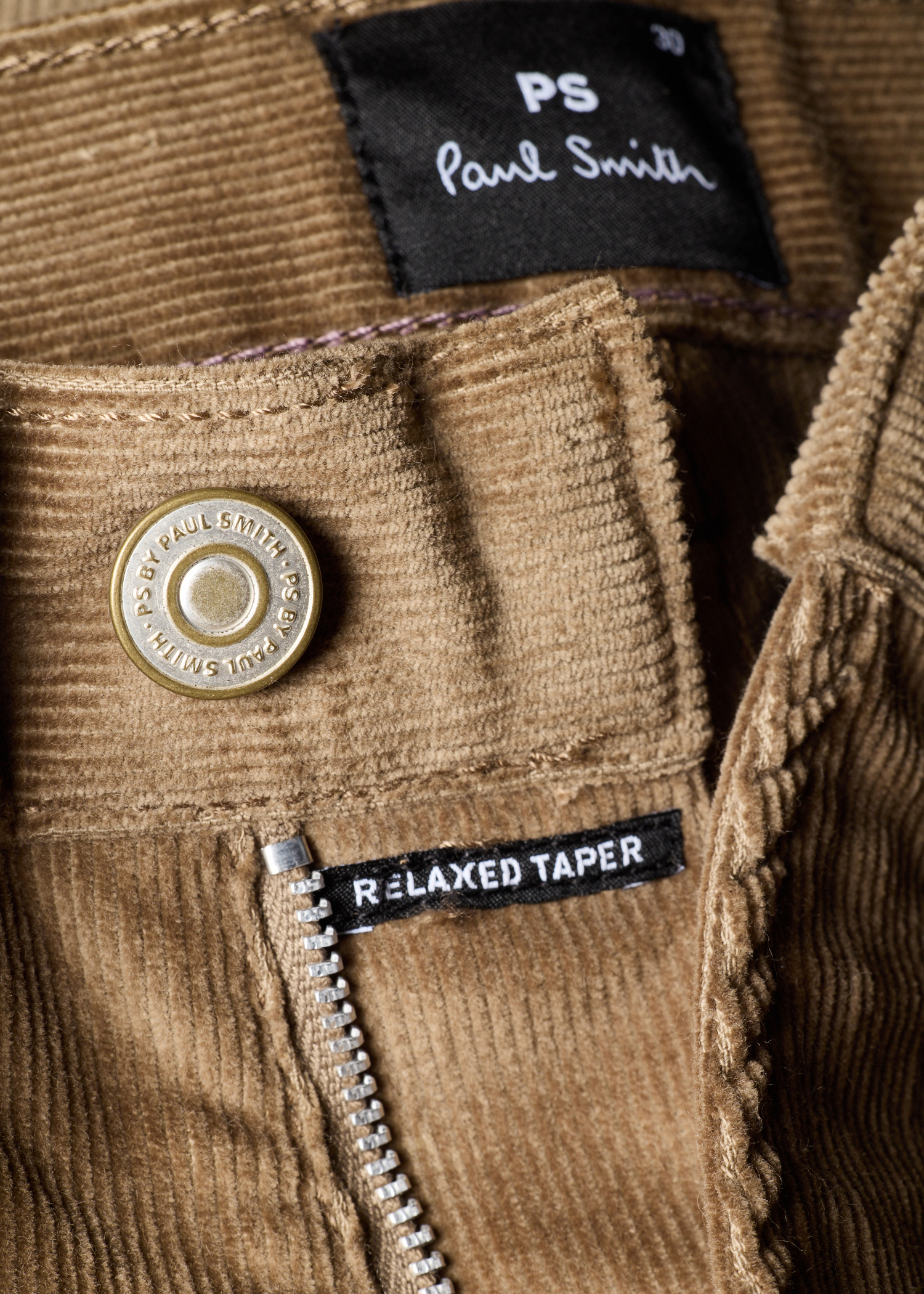 Relaxed Tapered-Fit Light Brown Corduroy Trousers thumbnail 3