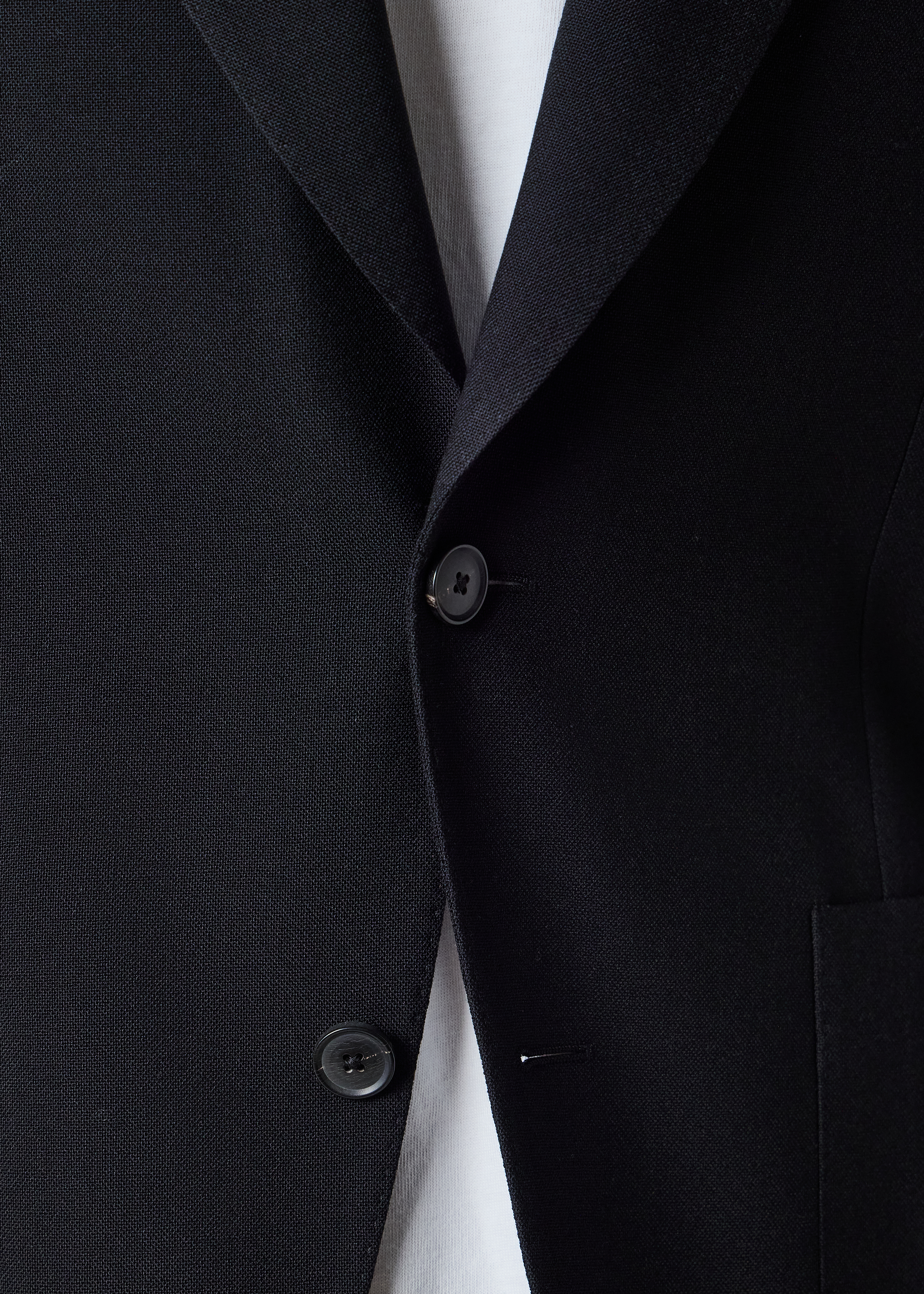 Black Two-Ply Merino Wool Patch-Pocket Blazer thumbnail 8