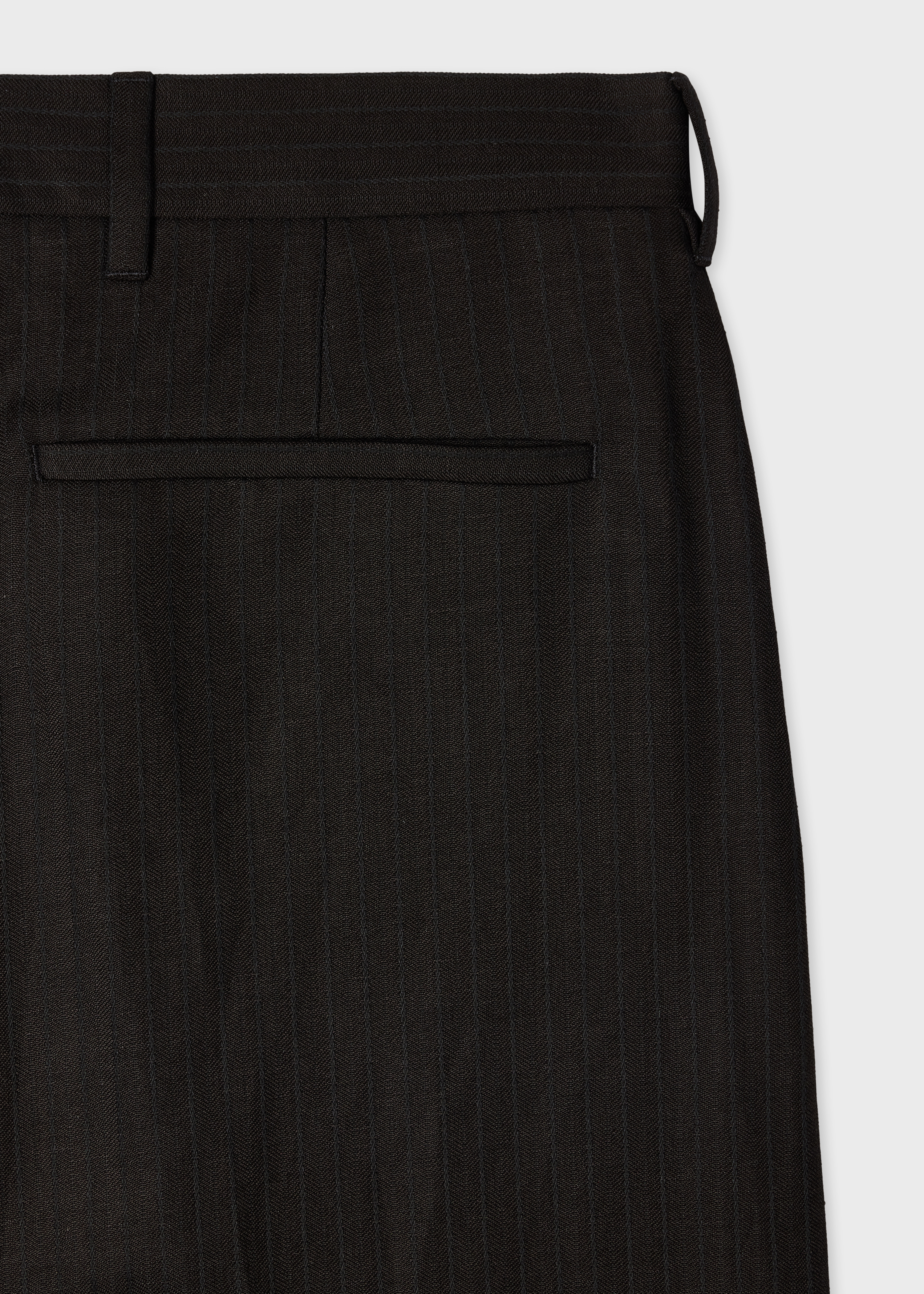 Black Linen and Wool-Blend Textured Twill Trousers thumbnail 3