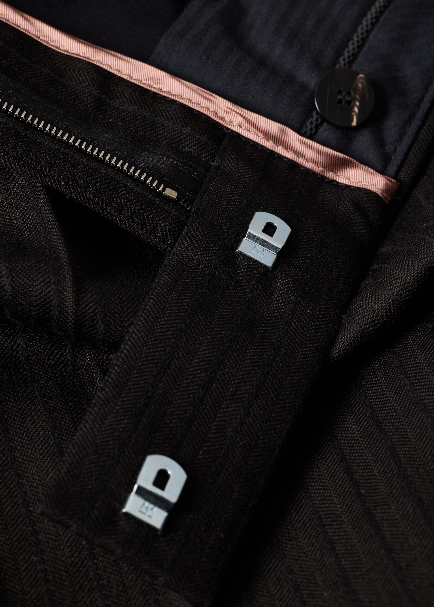 Black Linen and Wool-Blend Textured Twill Trousers thumbnail 7
