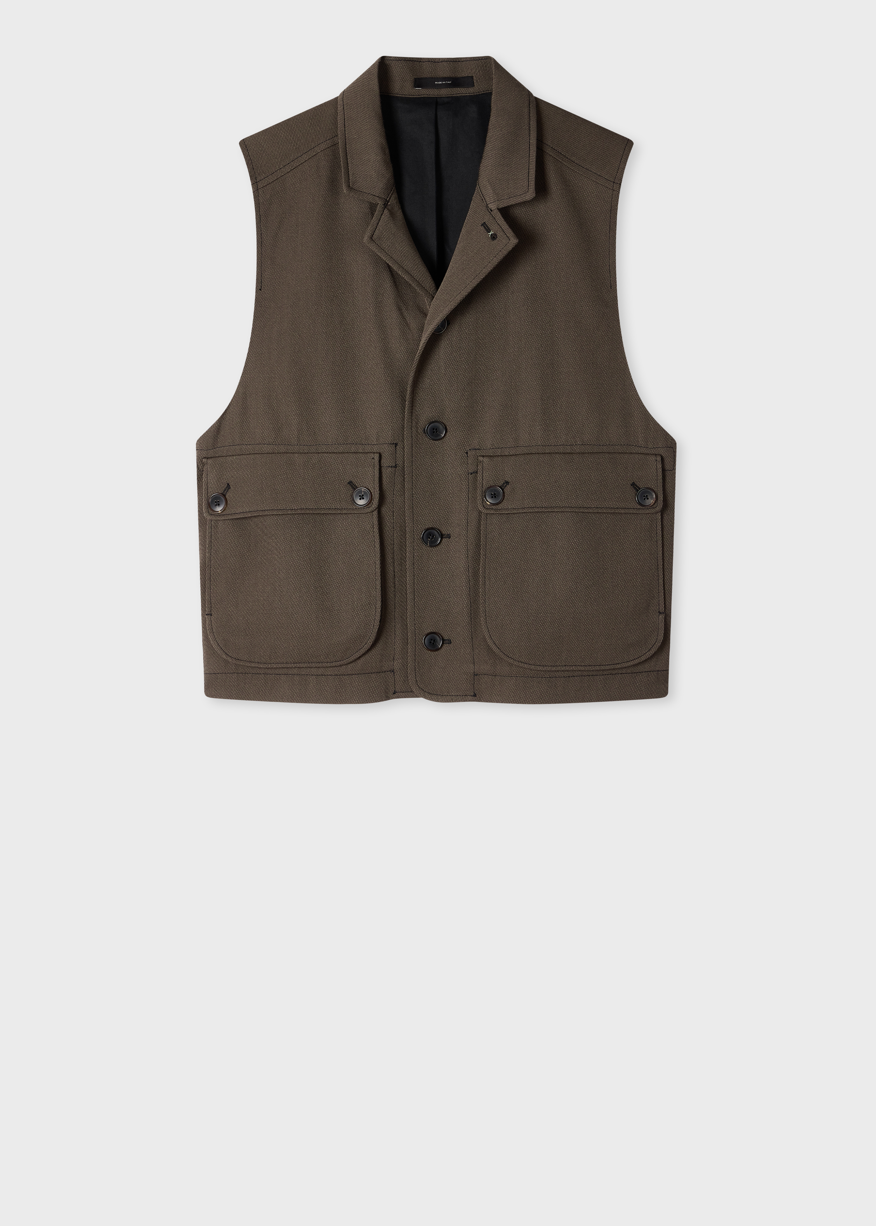 Brown Wool-Twill Vest Jacket primary image