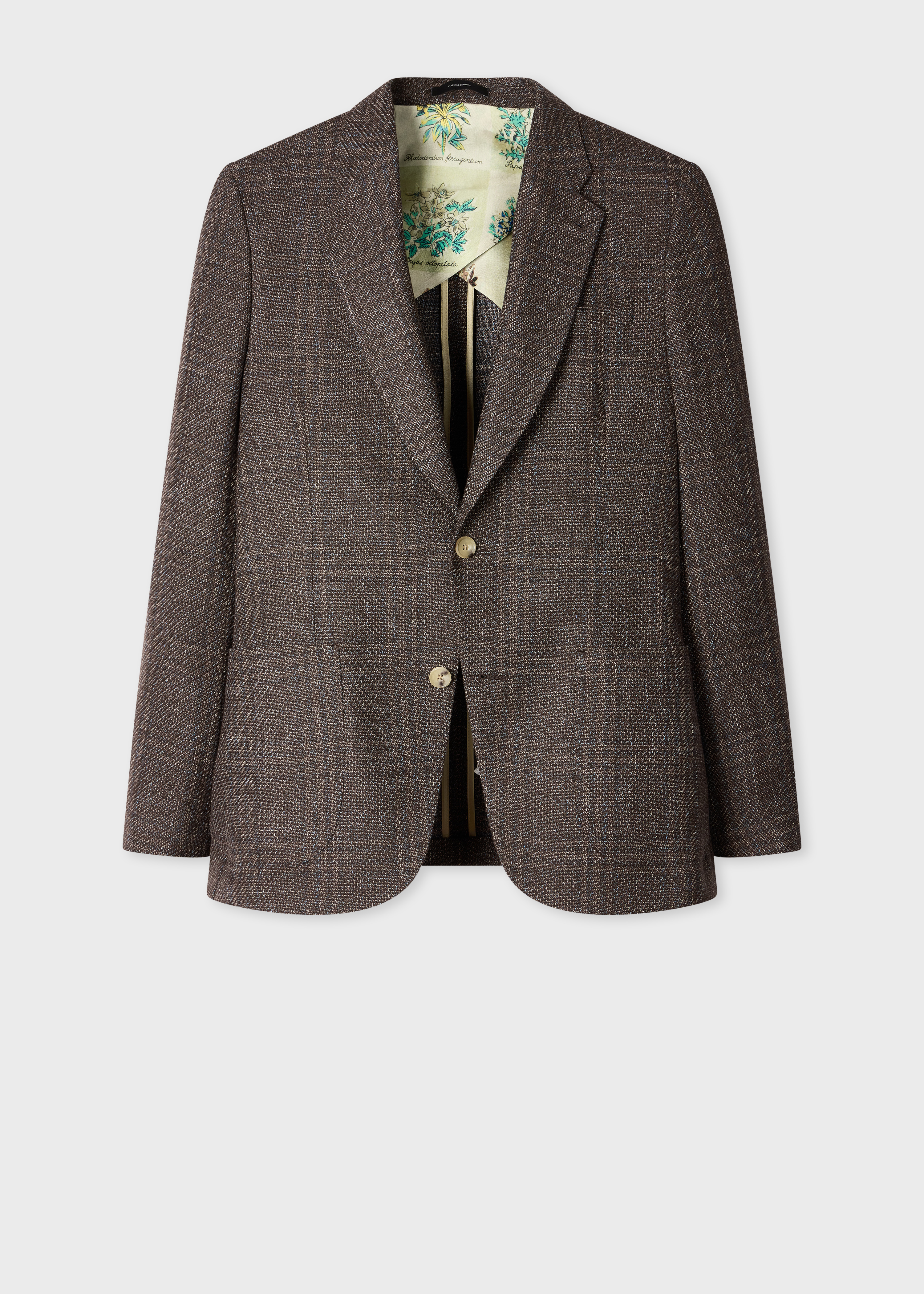 Brown Check Wool Patch-Pocket Buggy-Lined Blazer primary image