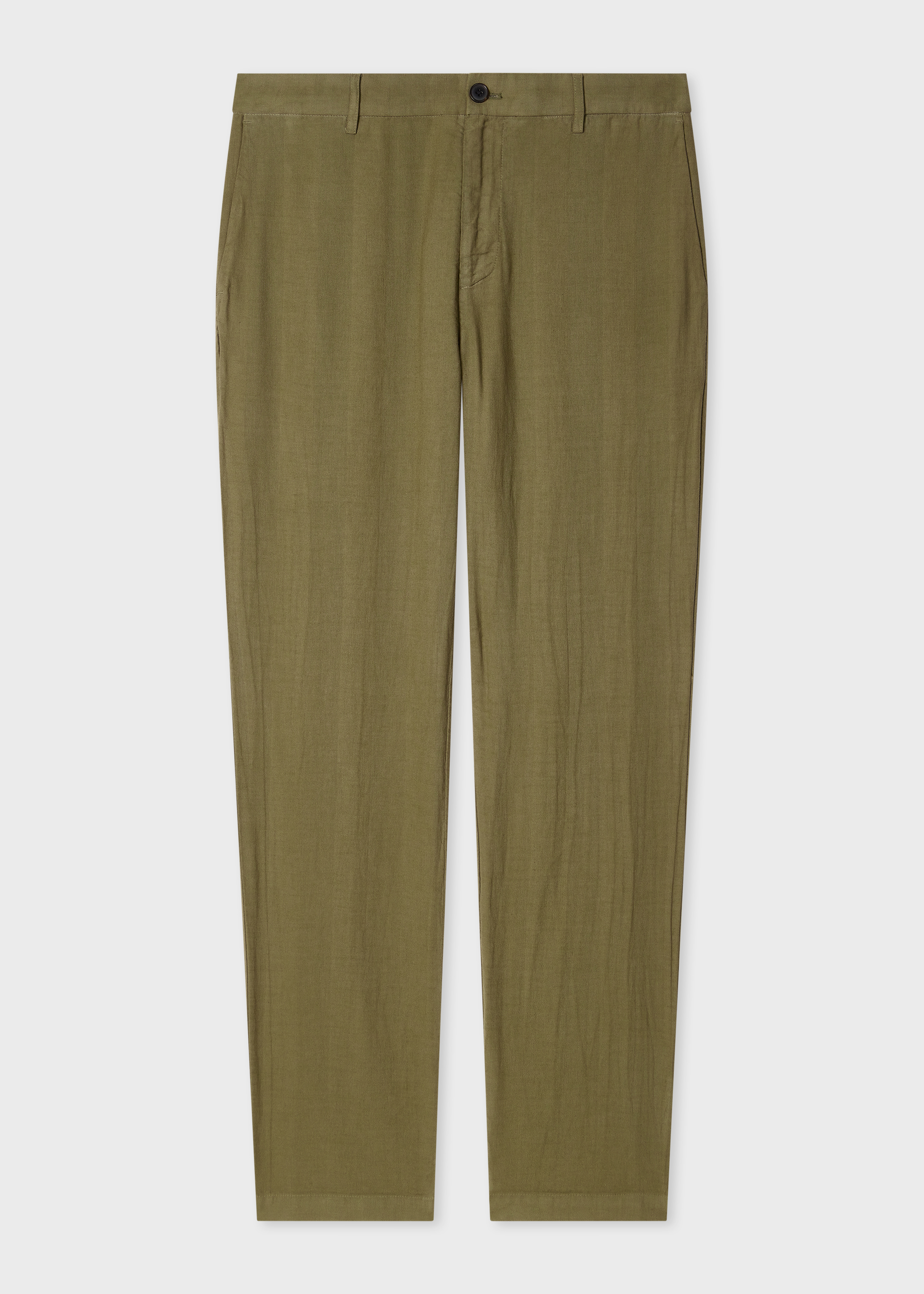 Khaki Green Cotton-Linen Double-Breasted Suit thumbnail 7