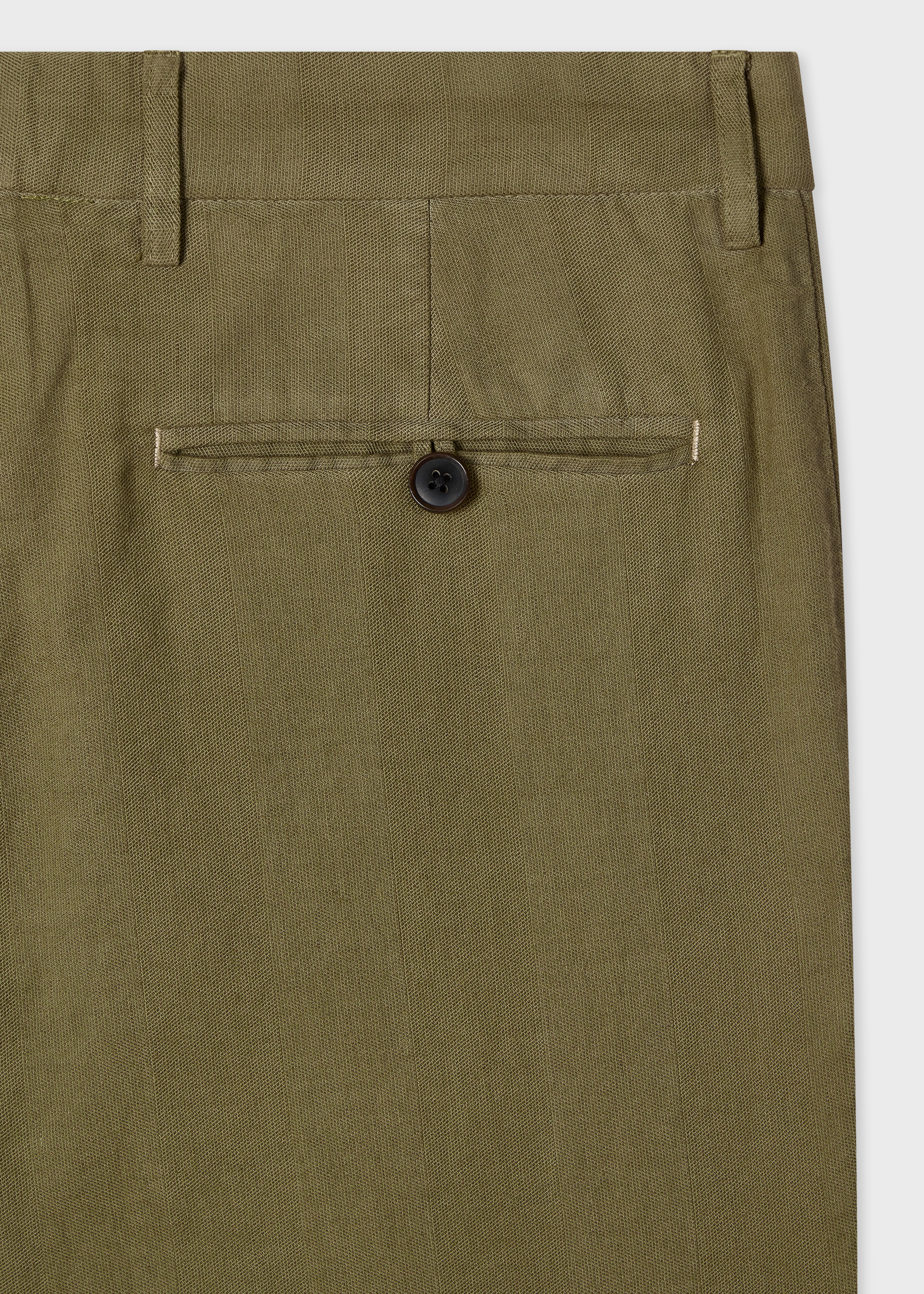 Khaki Green Cotton-Linen Double-Breasted Suit thumbnail 8