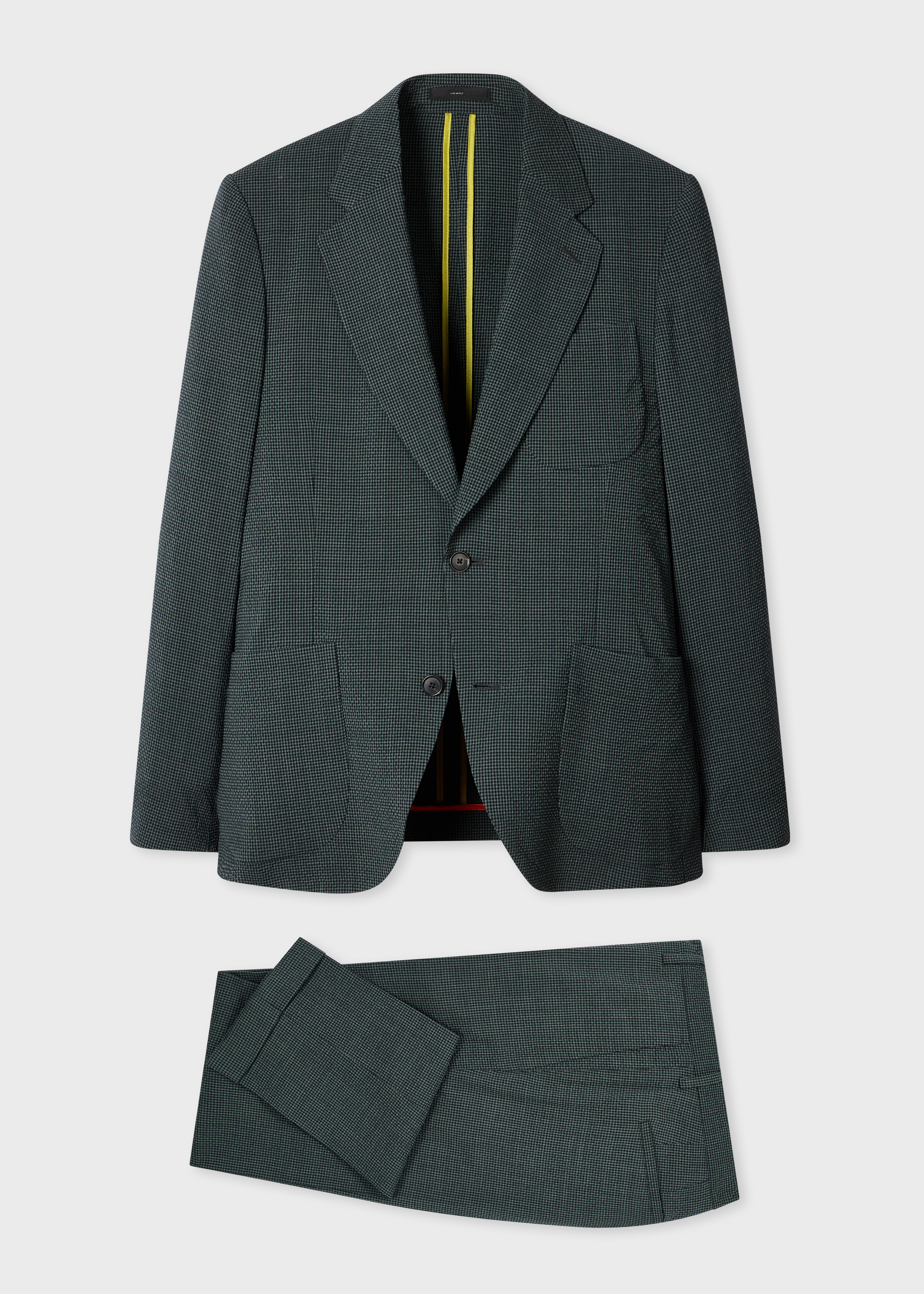 Green Seersucker Two-Piece Suit