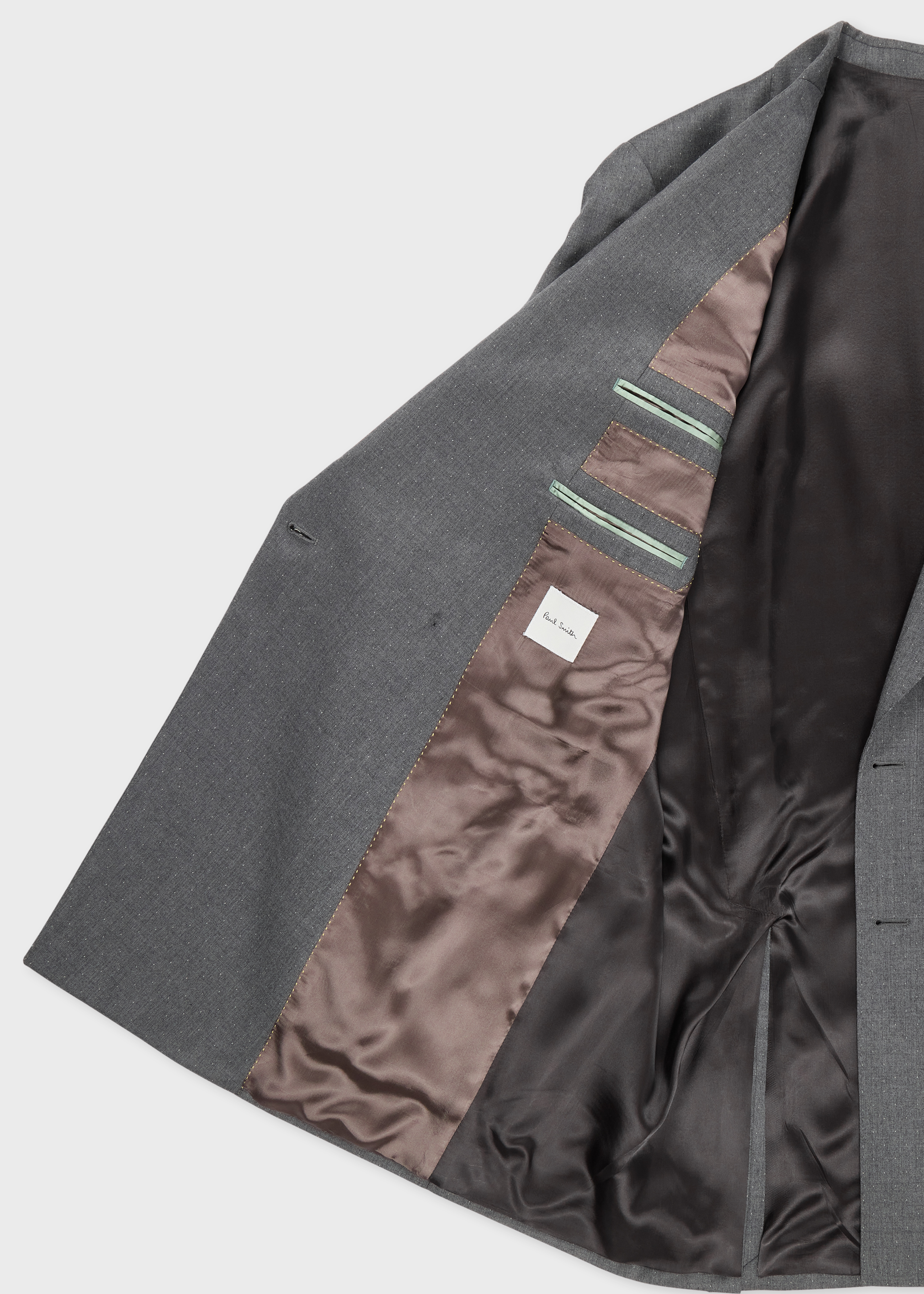 Oversized Grey Pin-Dot Wool Double-Breasted Blazer thumbnail 3