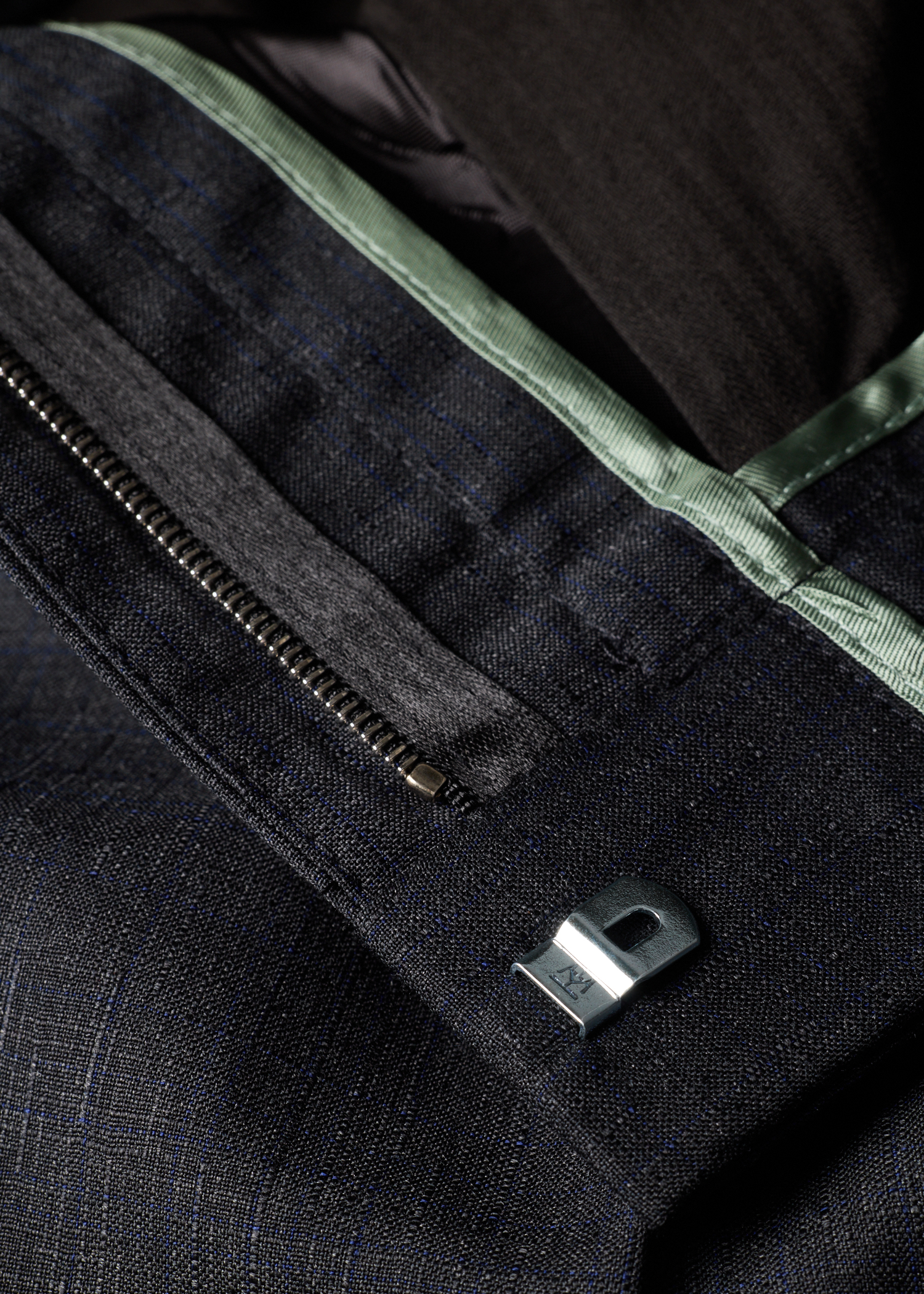 Dark Grey Shadow Check Wool Trousers thumbnail 5