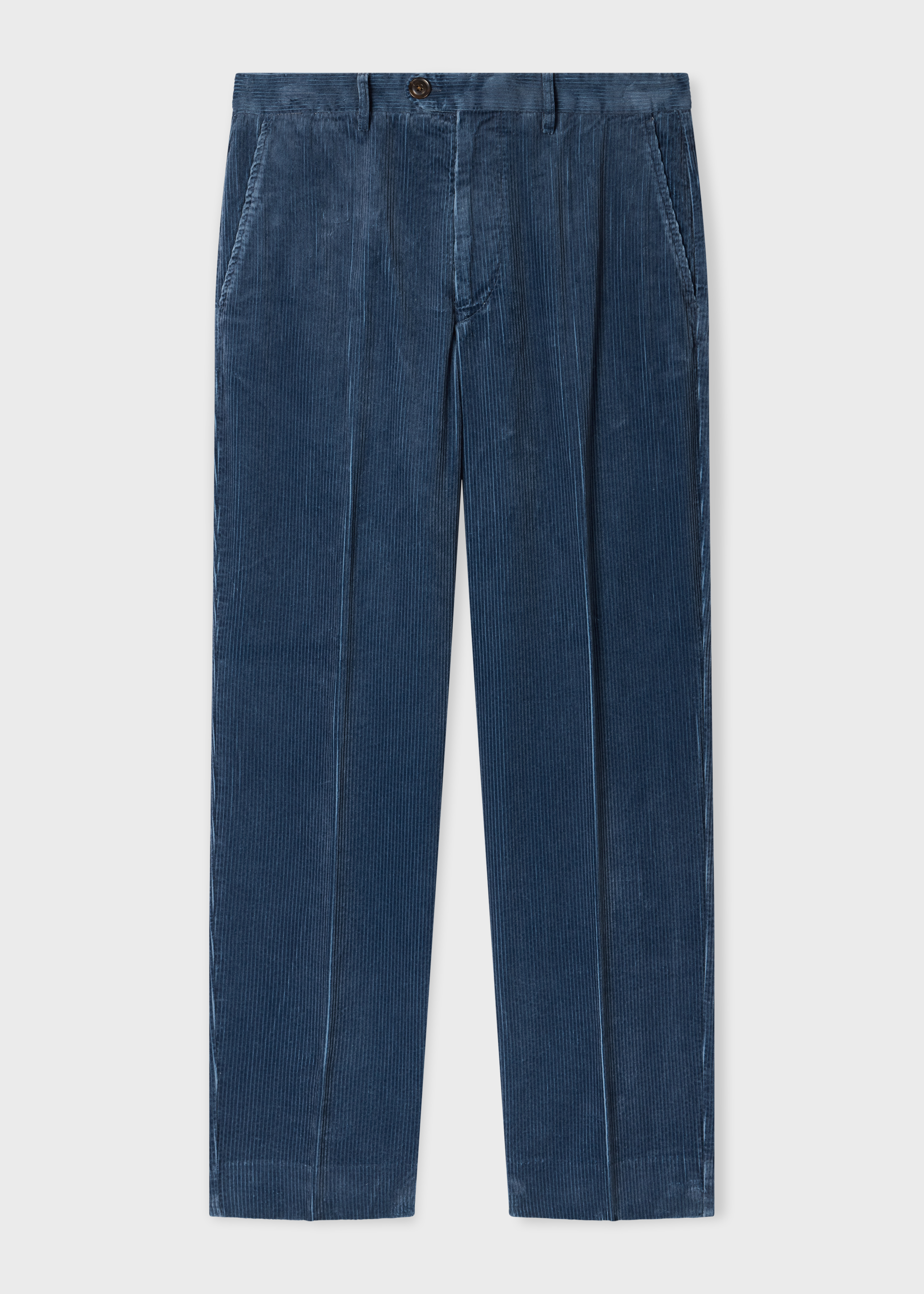 Relaxed-Fit Blue Corduroy Trousers primary image