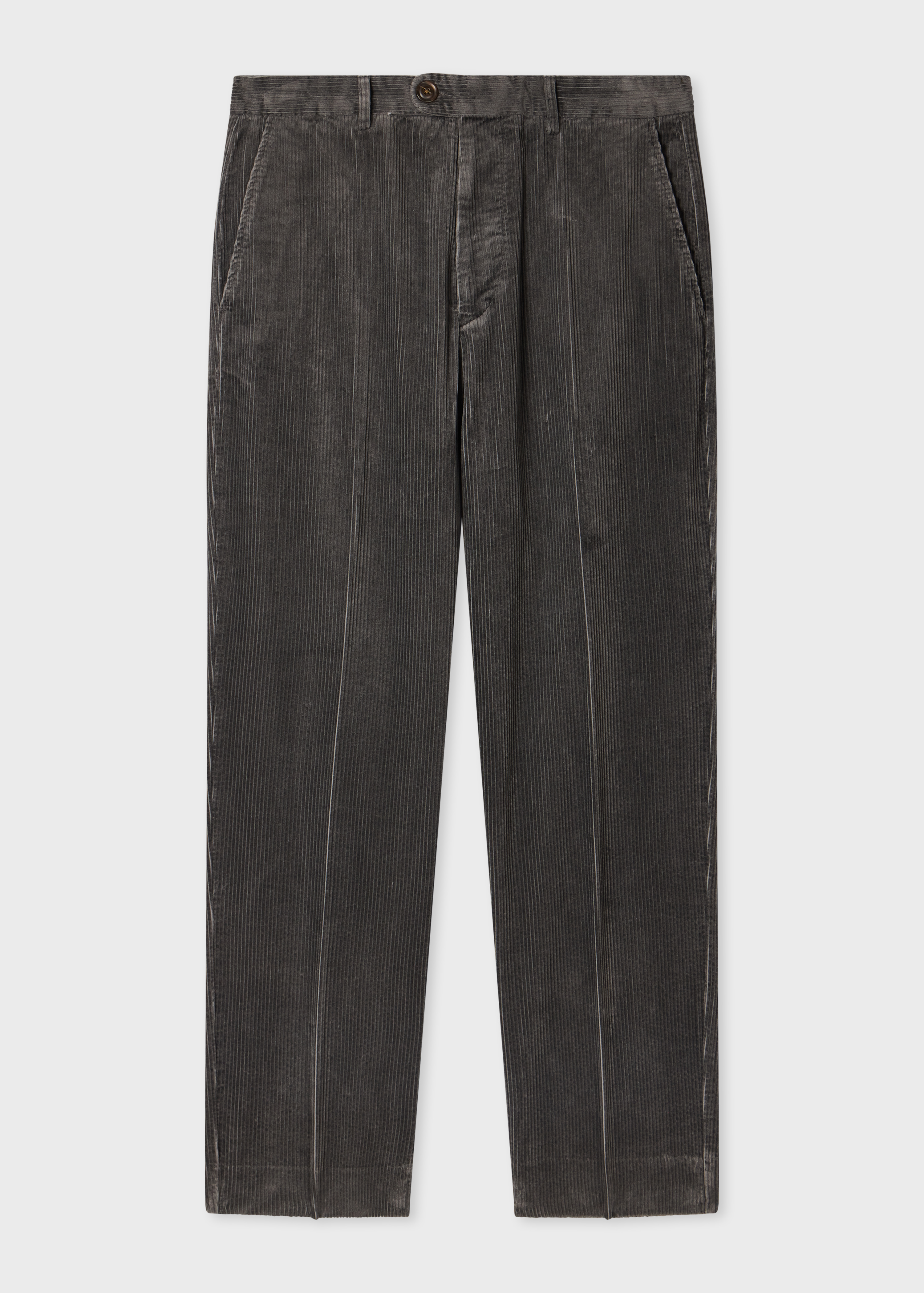 Relaxed-Fit Dark Grey Corduroy Trousers primary image