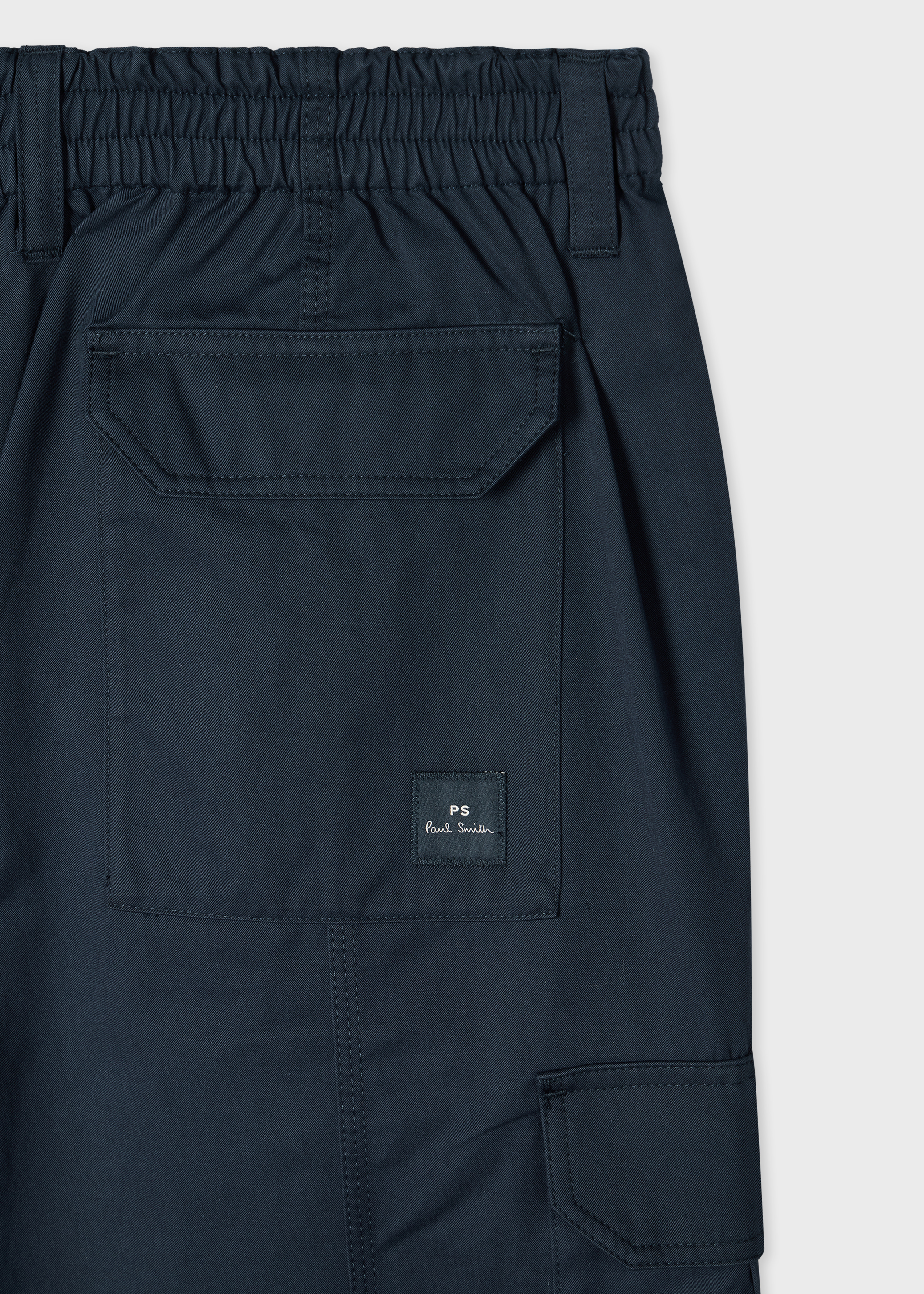 Relaxed-Fit Navy Cotton-Blend Cargo Trousers thumbnail 2