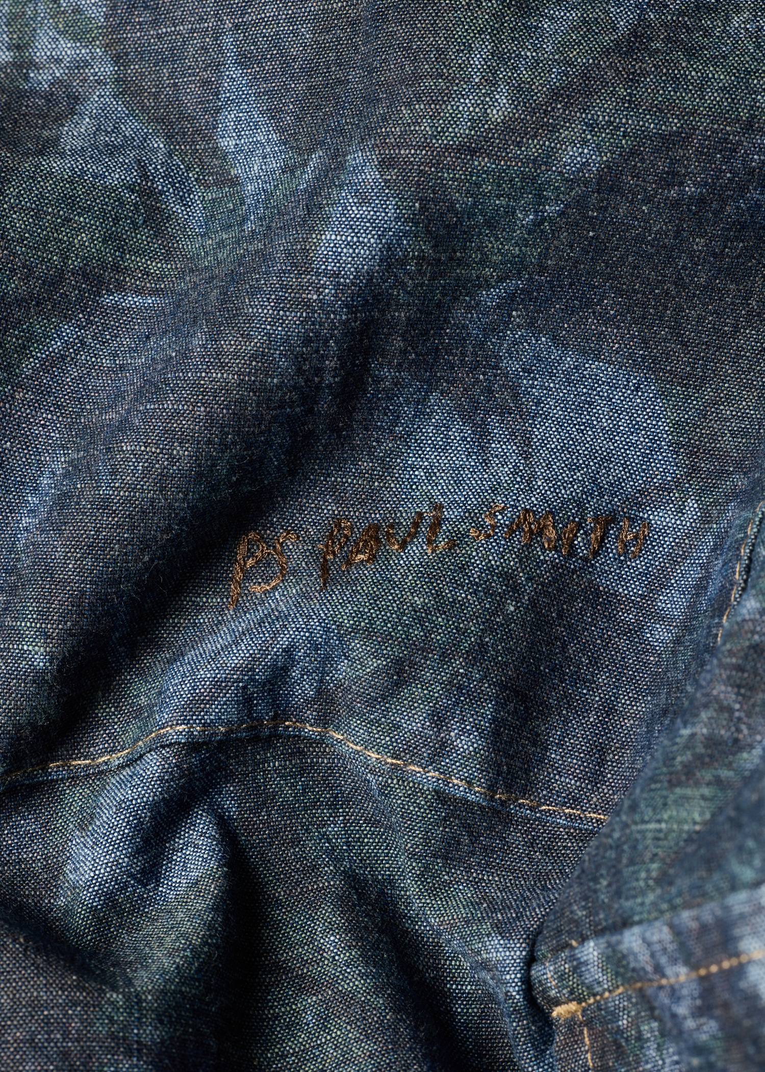 Relaxed-Fit Floral Print Chambray Cargo Trousers thumbnail 3