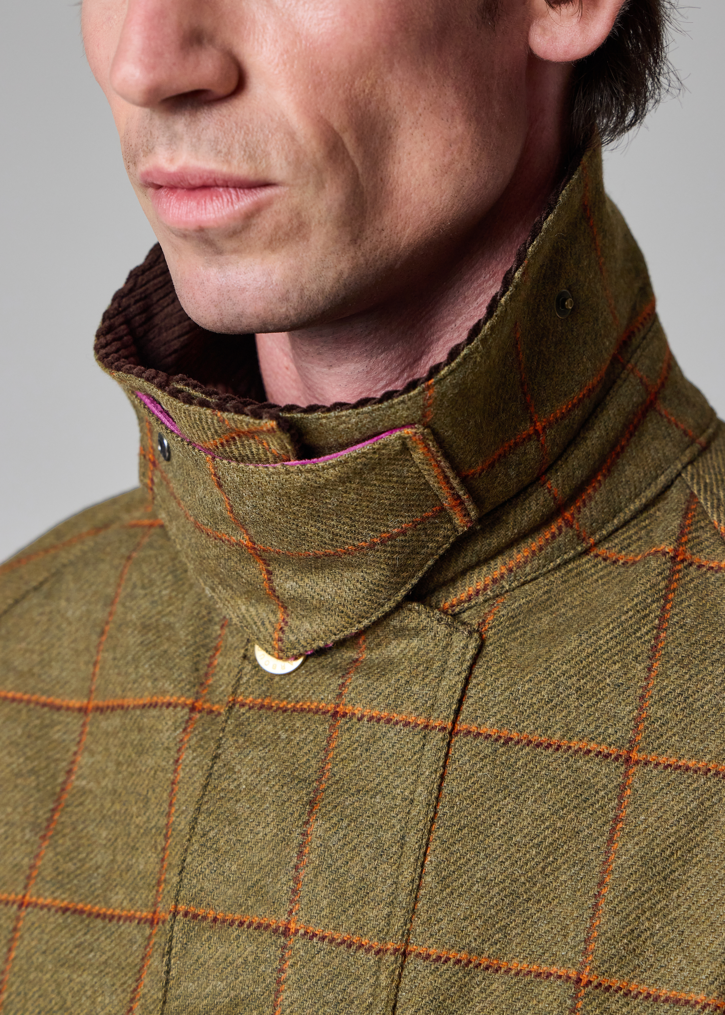 Paul Smith loves Barbour - Olive Windowpane Check Wool Beaufort Jacket thumbnail 5
