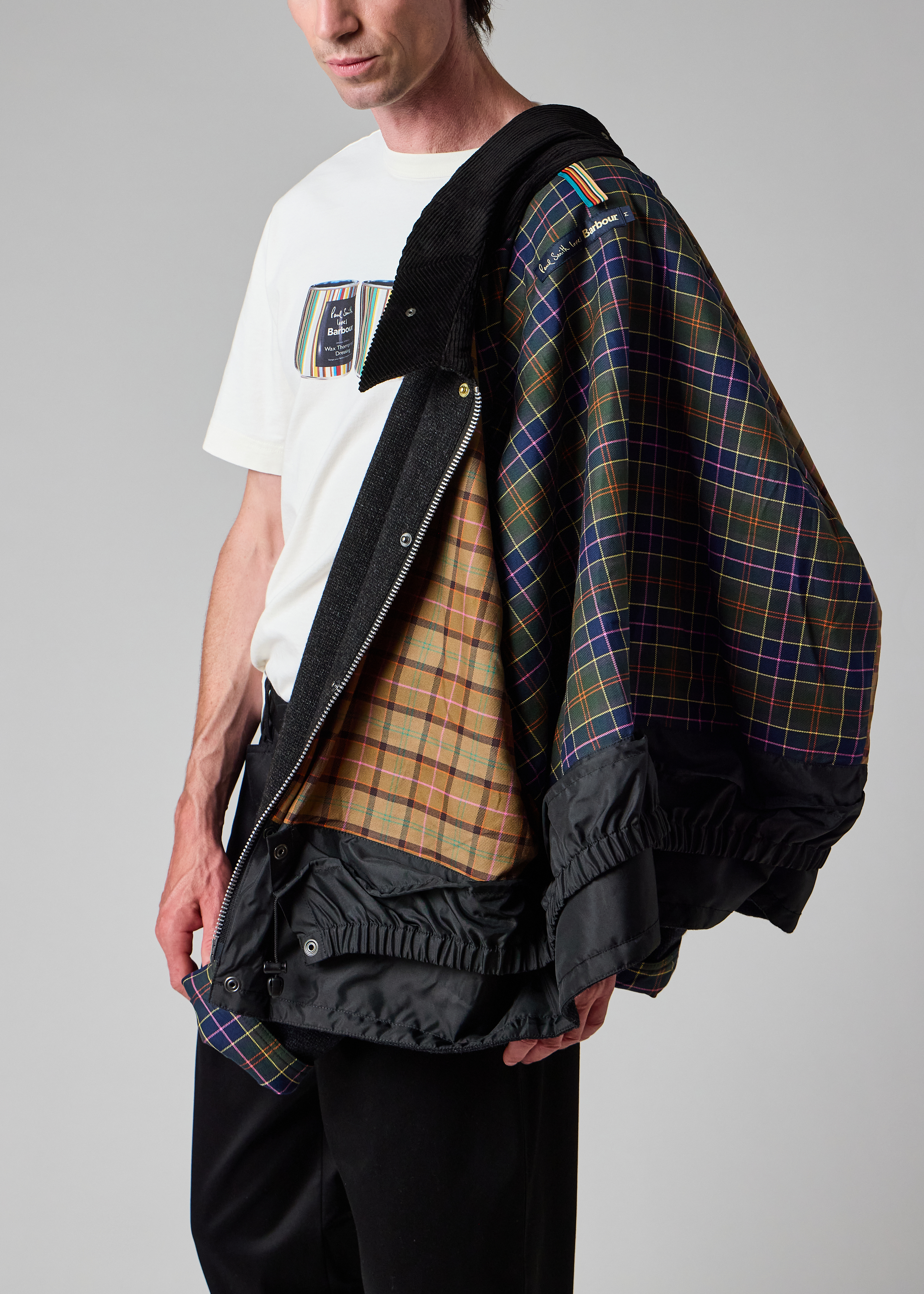 Paul Smith loves Barbour - Charcoal Wool Transport Jacket thumbnail 6