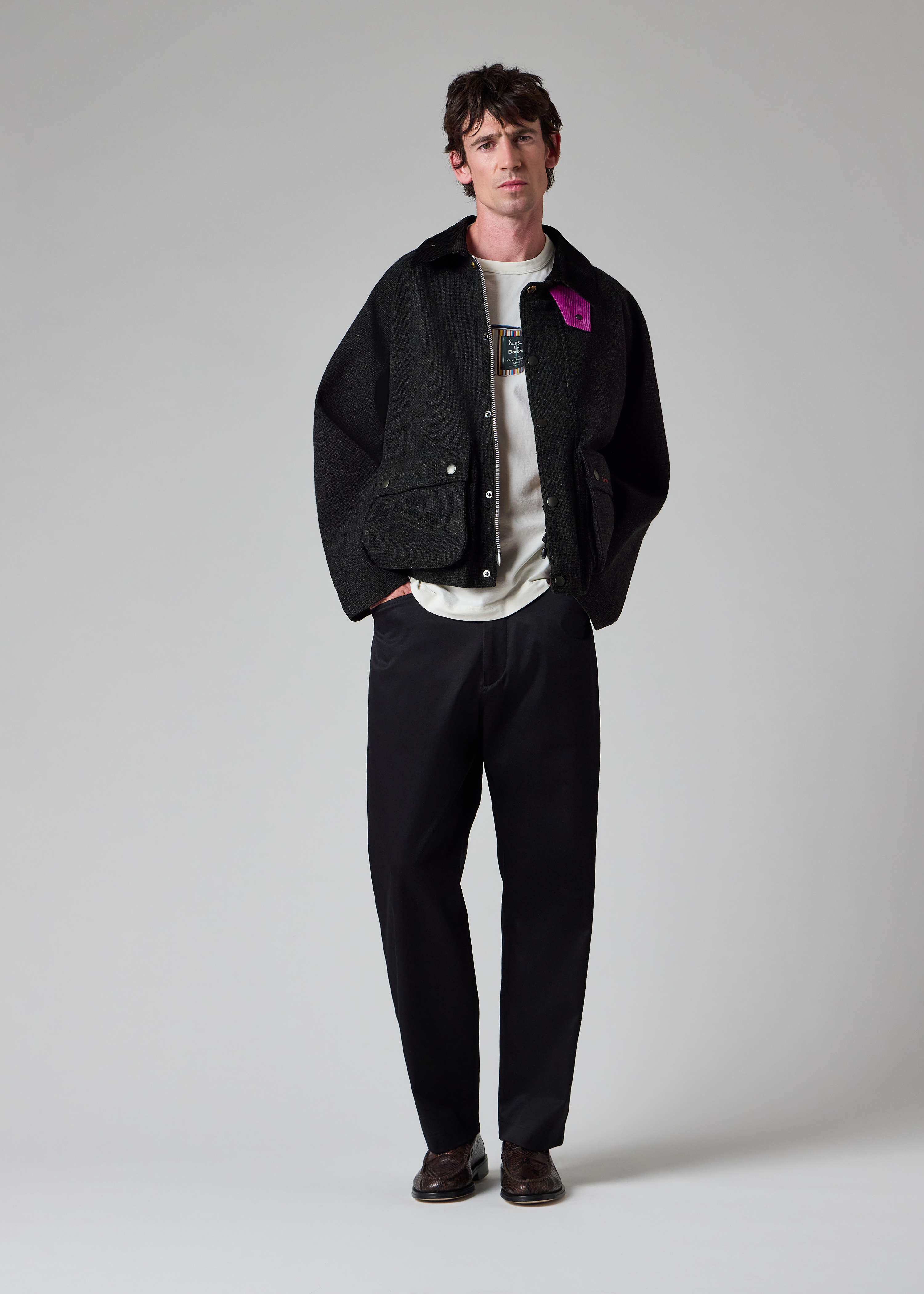 Paul Smith loves Barbour - Charcoal Wool Transport Jacket thumbnail 8