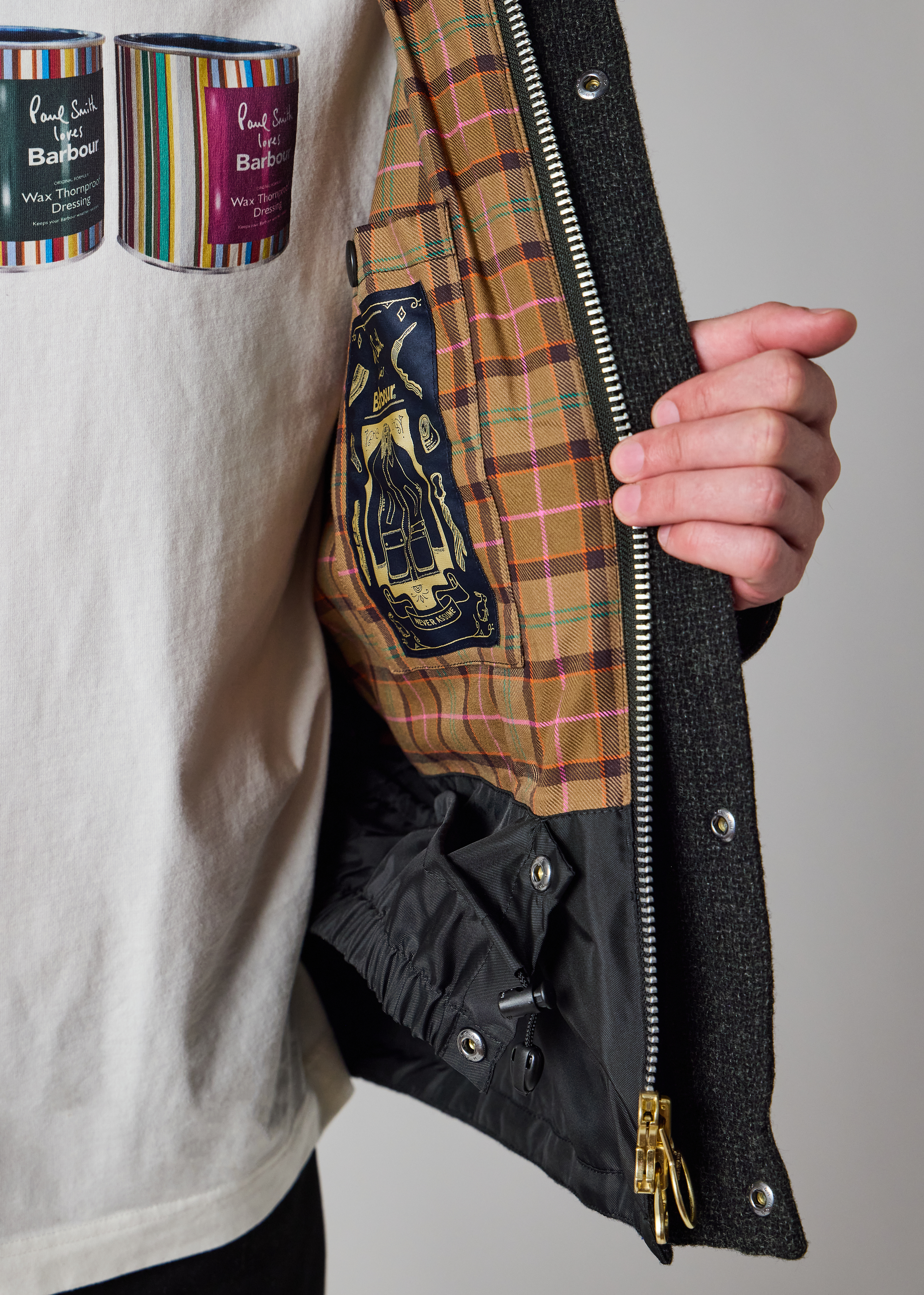 Paul Smith loves Barbour - Charcoal Wool Transport Jacket thumbnail 3