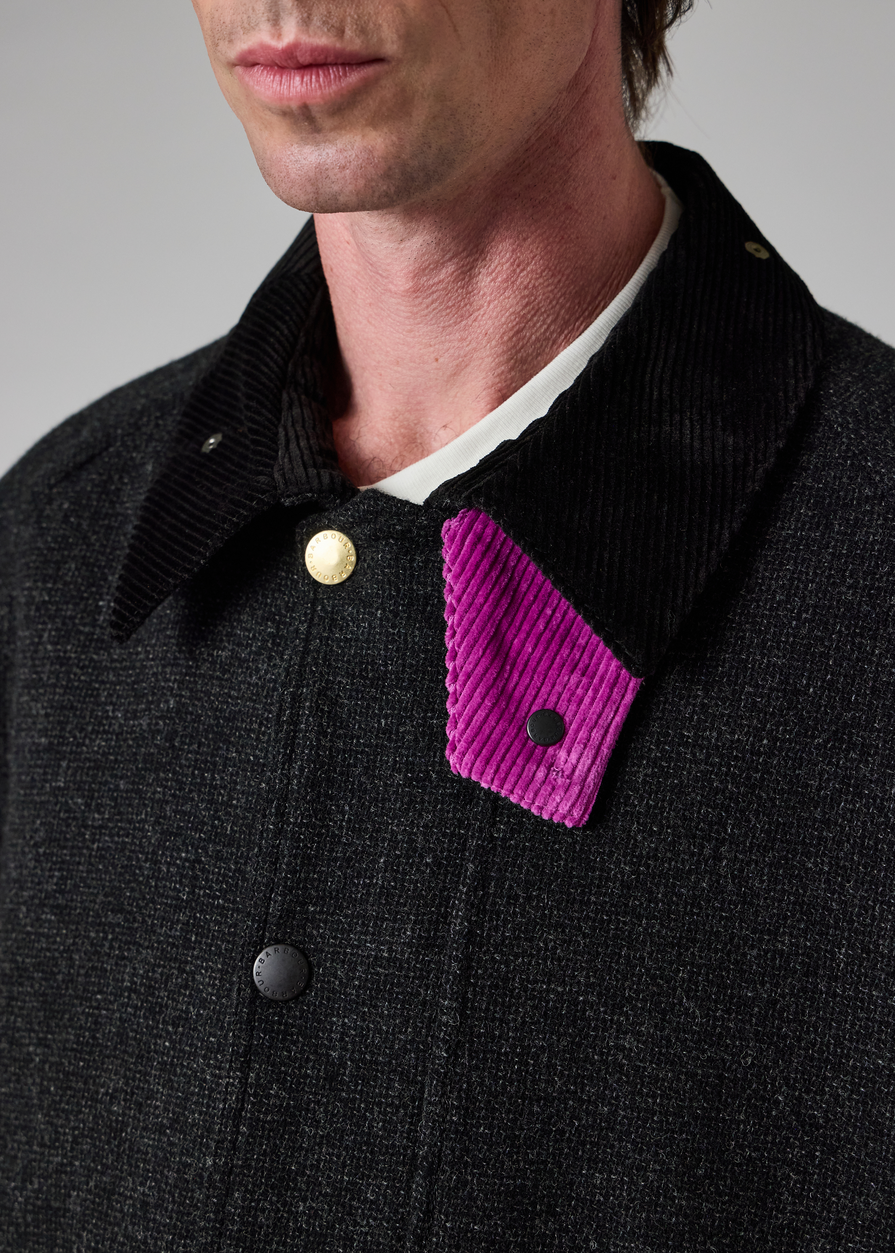 Paul Smith loves Barbour - Charcoal Wool Transport Jacket thumbnail 7
