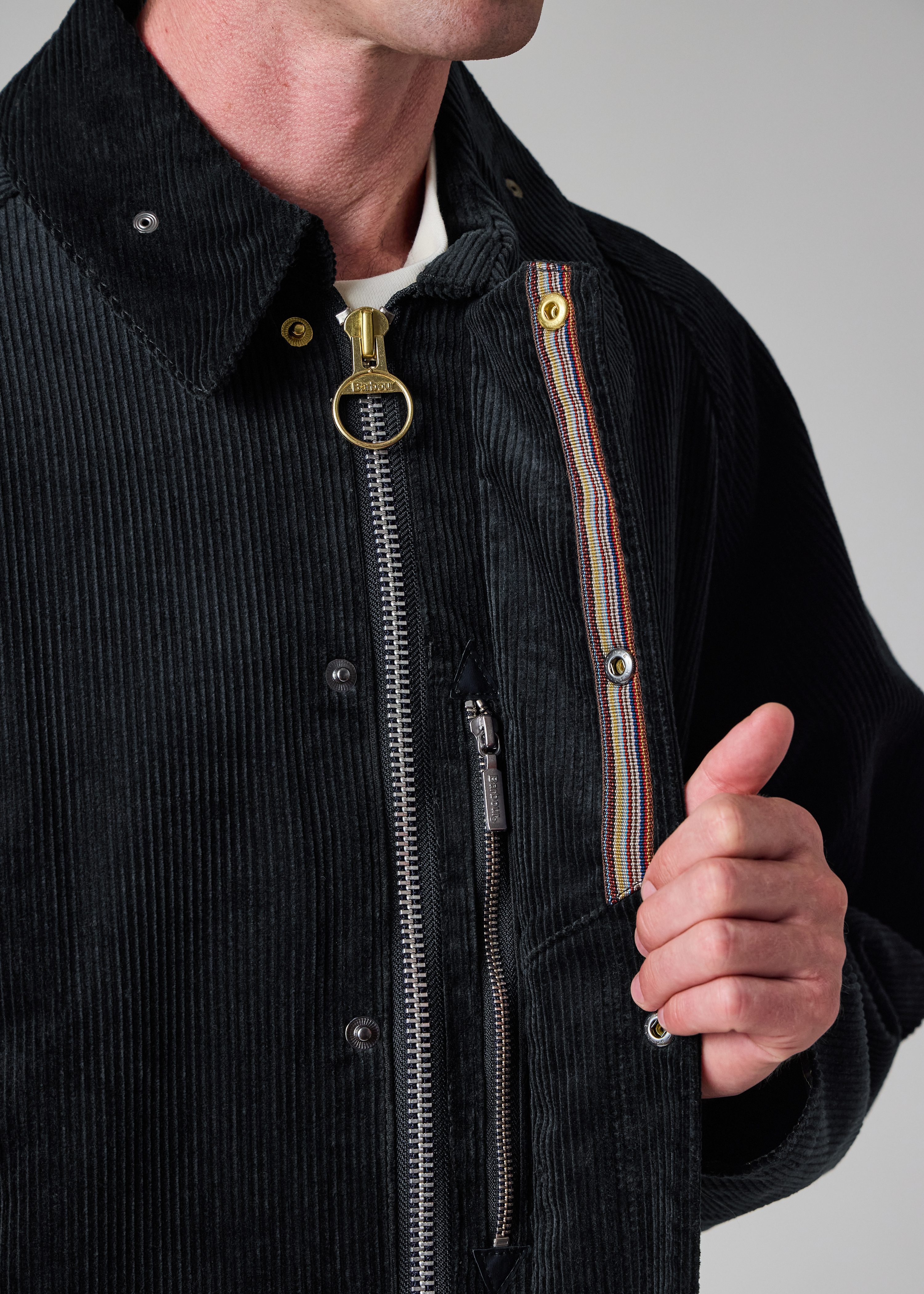 Paul Smith loves Barbour - Navy Cord Beaufort Jacket thumbnail 6
