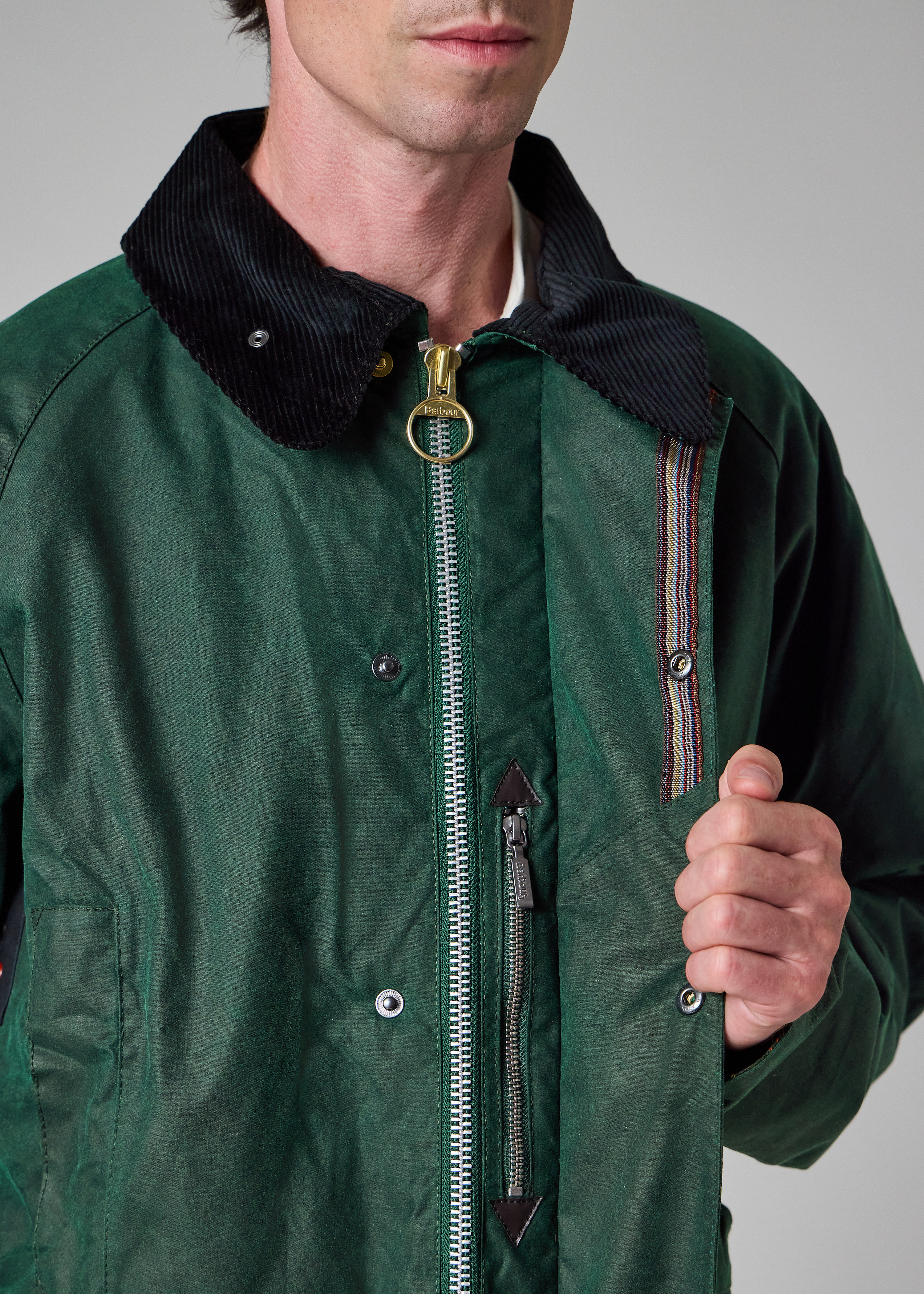 Paul Smith loves Barbour - Dark Green Gamefair Waxed Jacket thumbnail 5