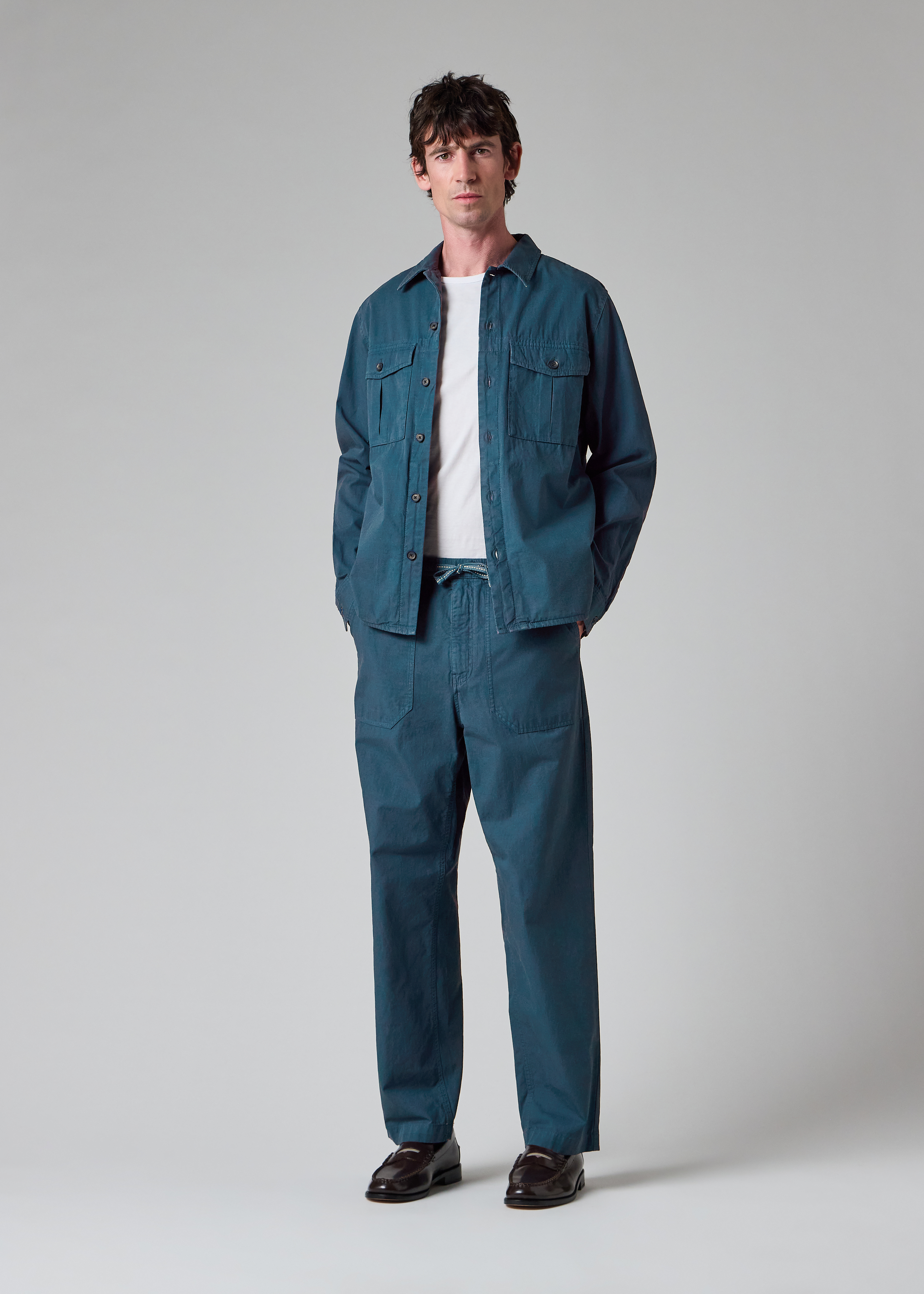 Blue Ripstop Drawstring-Waist Trousers thumbnail 6